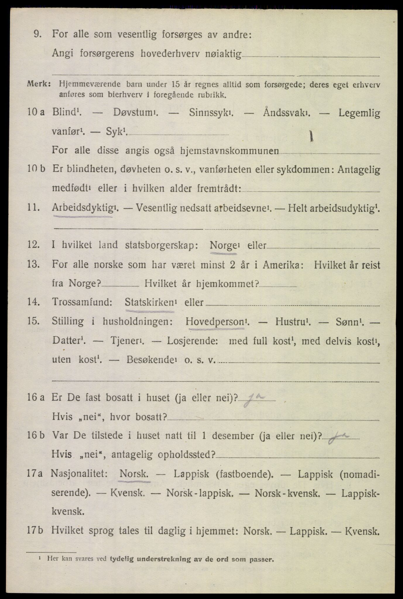 SAT, 1920 census for Lødingen, 1920, p. 2586