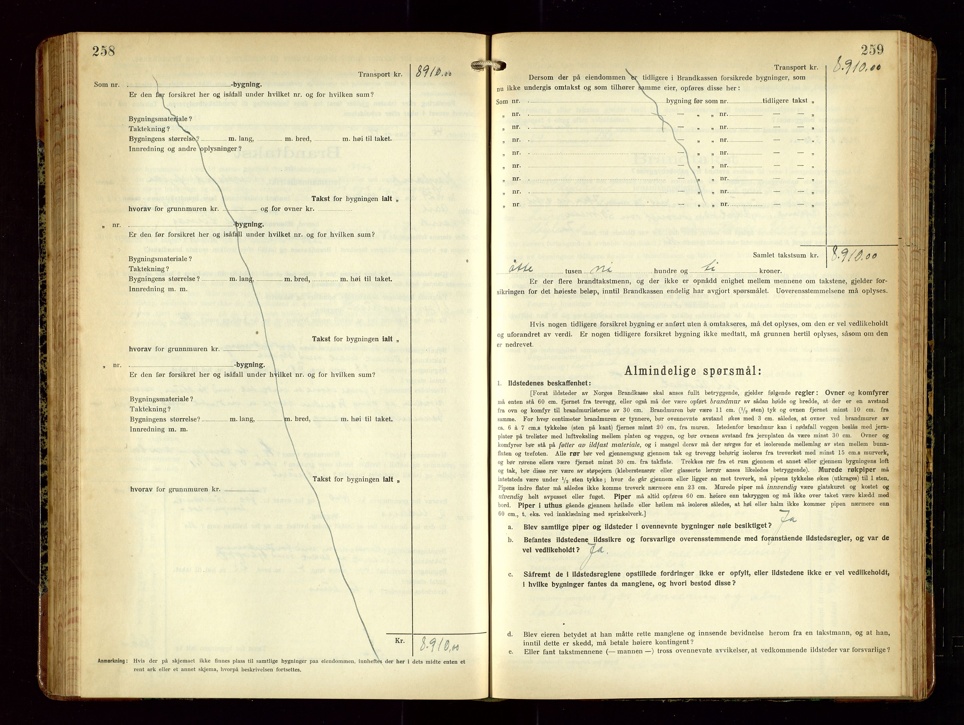 Høyland/Sandnes lensmannskontor, AV/SAST-A-100166/Gob/L0004: "Brandtakstprotokol", 1924-1933, p. 258-259