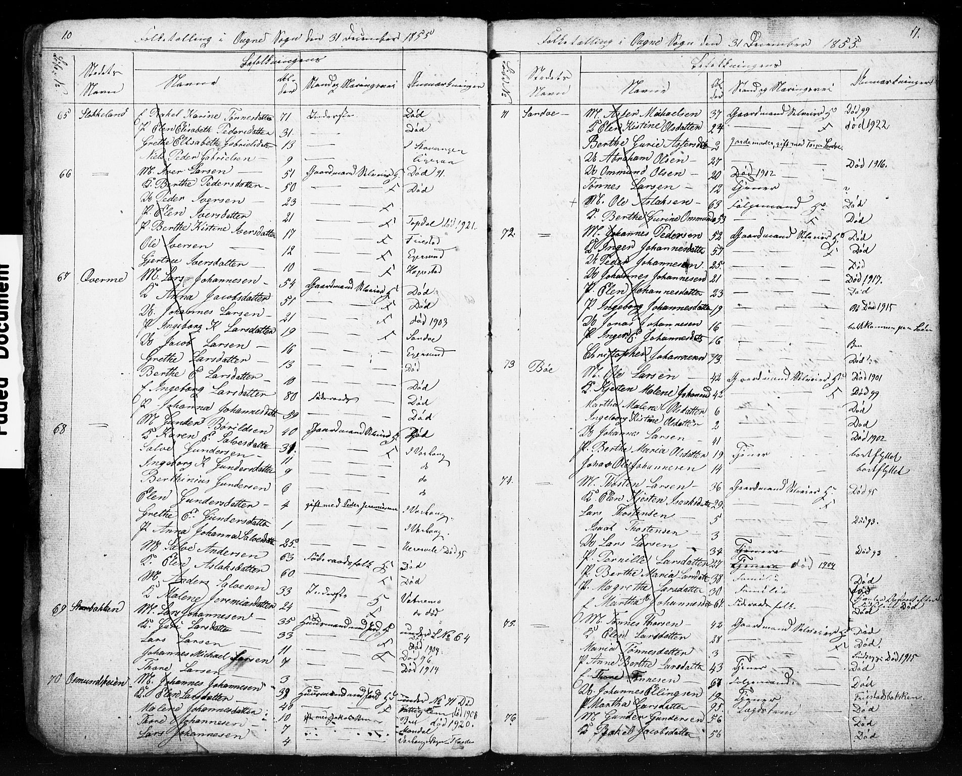 , Census 1855 for Eigersund/Ogna, 1855, p. 7