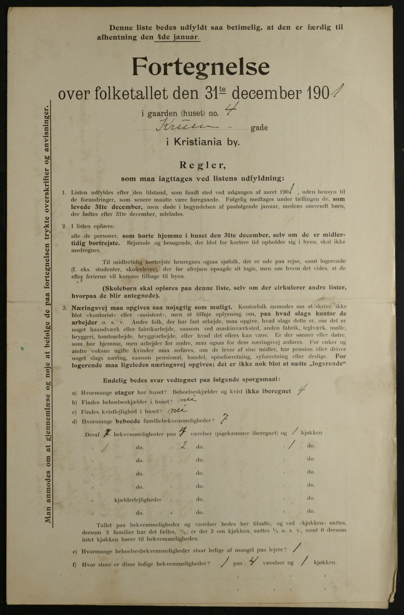 OBA, Municipal Census 1901 for Kristiania, 1901, p. 8437