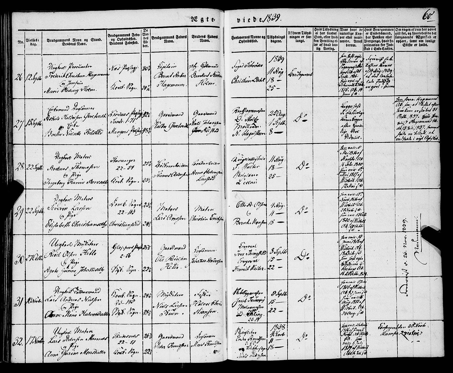 Korskirken sokneprestembete, AV/SAB-A-76101/H/Haa/L0034: Parish register (official) no. D 1, 1832-1852, p. 60