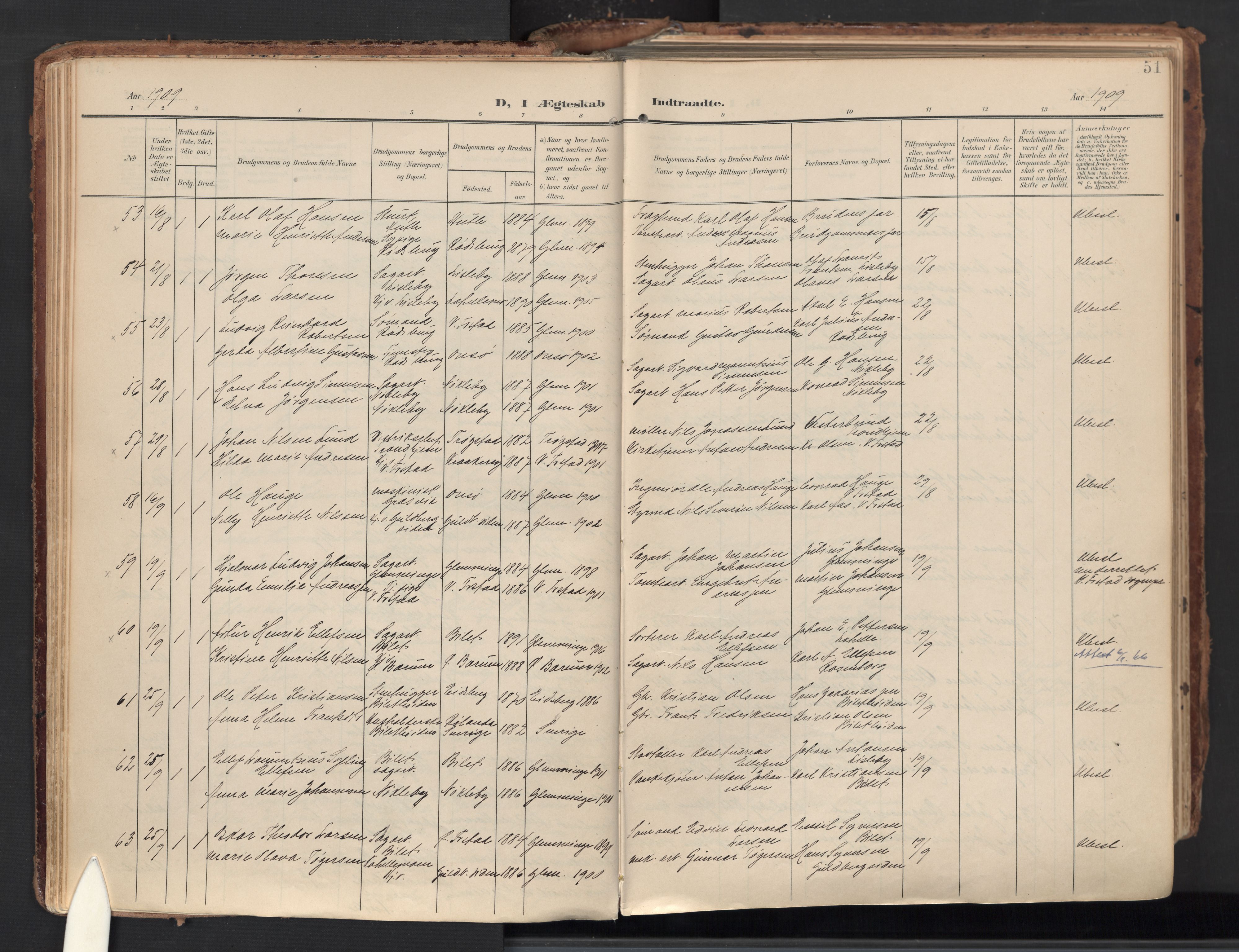Glemmen prestekontor Kirkebøker, AV/SAO-A-10908/F/Fa/L0016: Parish register (official) no. 16, 1903-1937, p. 51