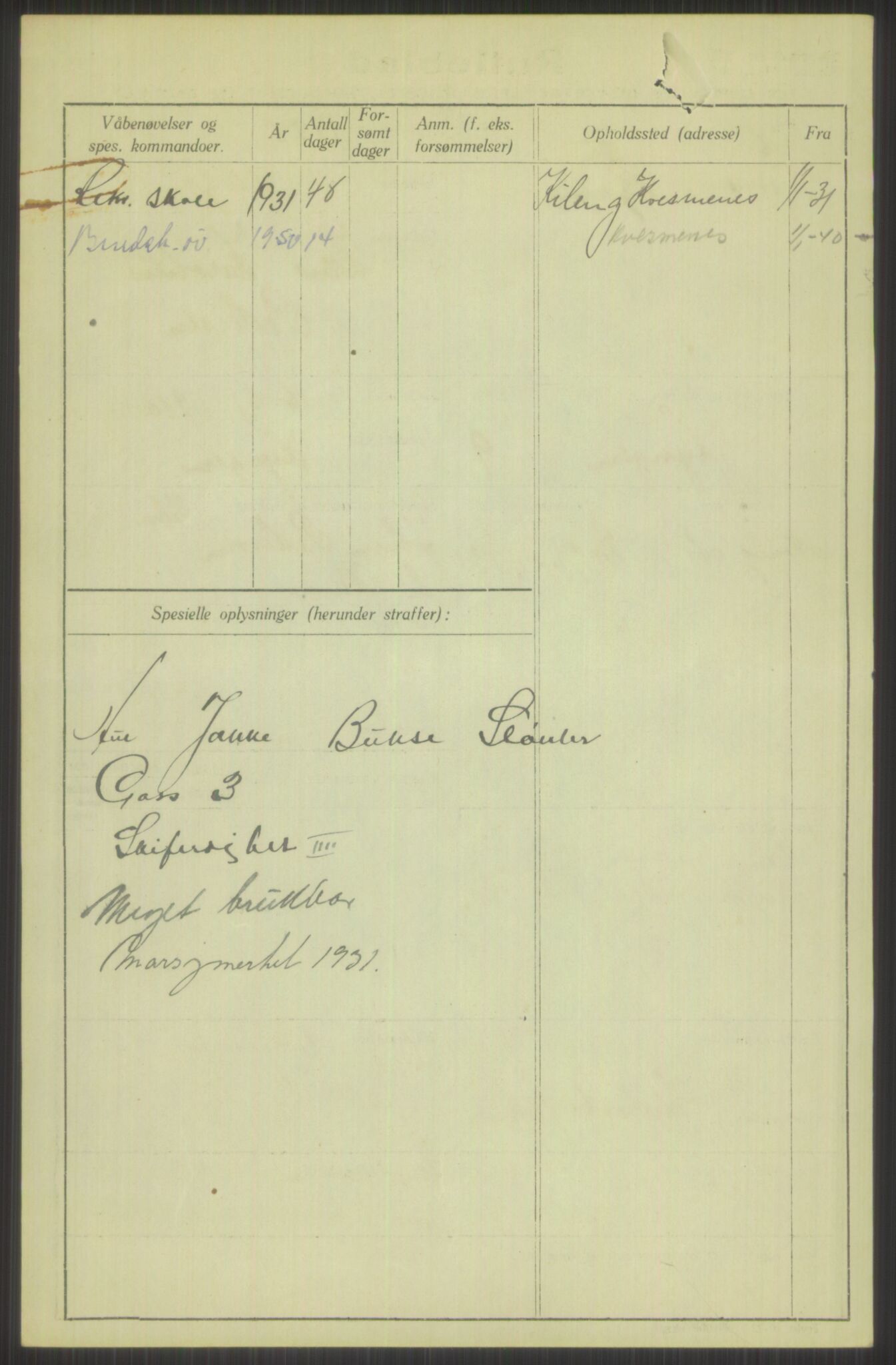 Forsvaret, Troms infanteriregiment nr. 16, AV/RA-RAFA-3146/P/Pa/L0015: Rulleblad for regimentets menige mannskaper, årsklasse 1931, 1931, p. 956