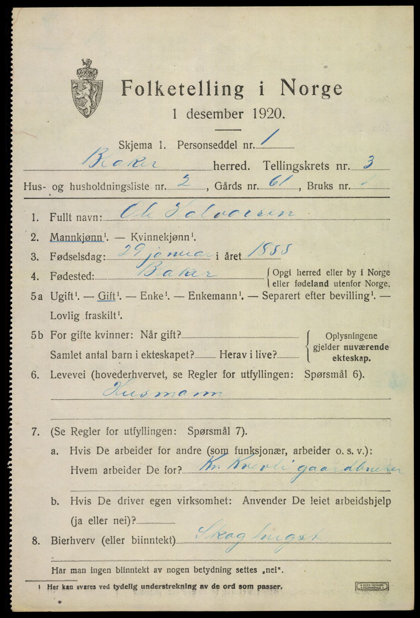 SAO, 1920 census for Blaker, 1920, p. 2247