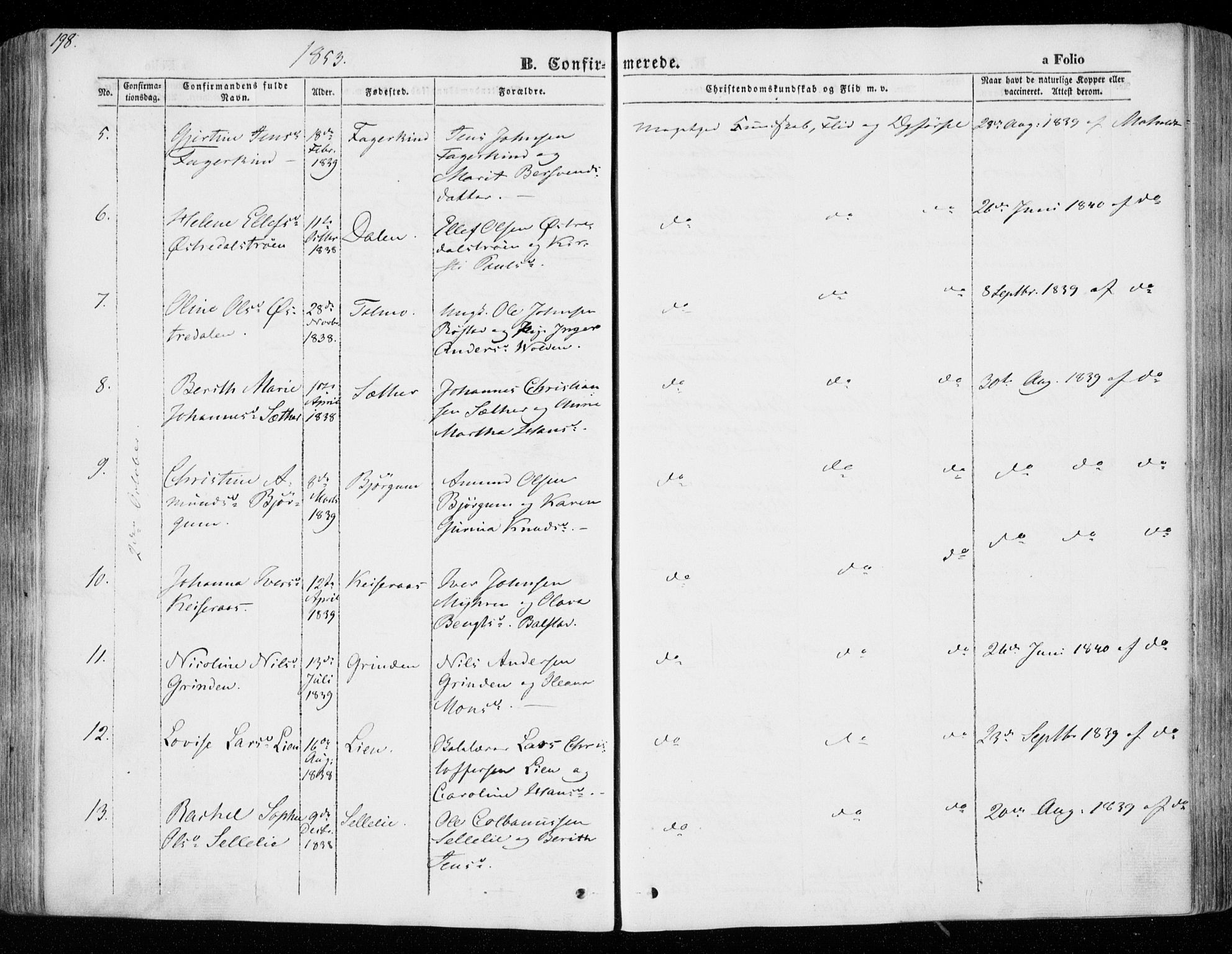 Ministerialprotokoller, klokkerbøker og fødselsregistre - Nord-Trøndelag, AV/SAT-A-1458/701/L0007: Parish register (official) no. 701A07 /1, 1842-1854, p. 198