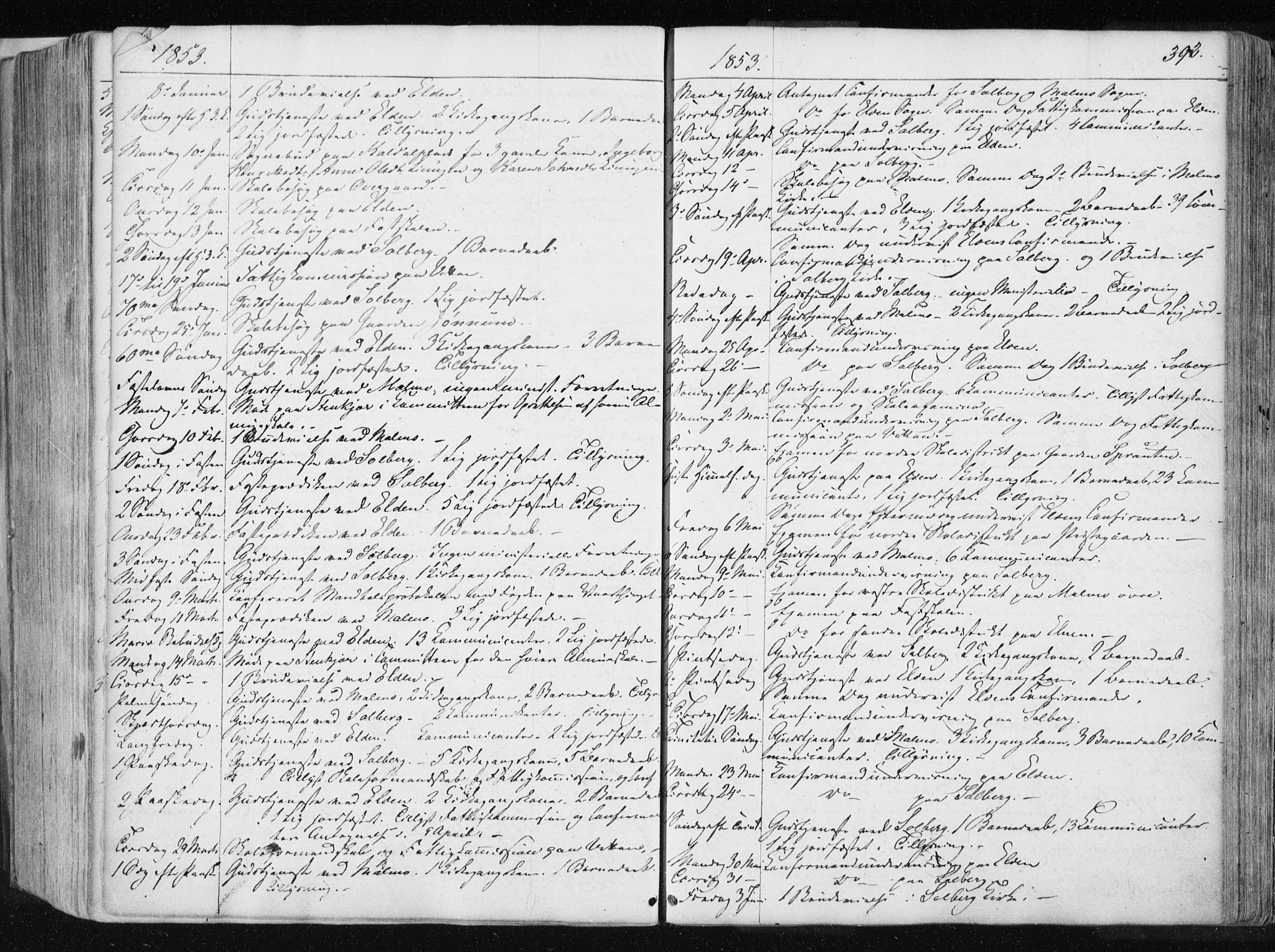 Ministerialprotokoller, klokkerbøker og fødselsregistre - Nord-Trøndelag, SAT/A-1458/741/L0393: Parish register (official) no. 741A07, 1849-1863, p. 393