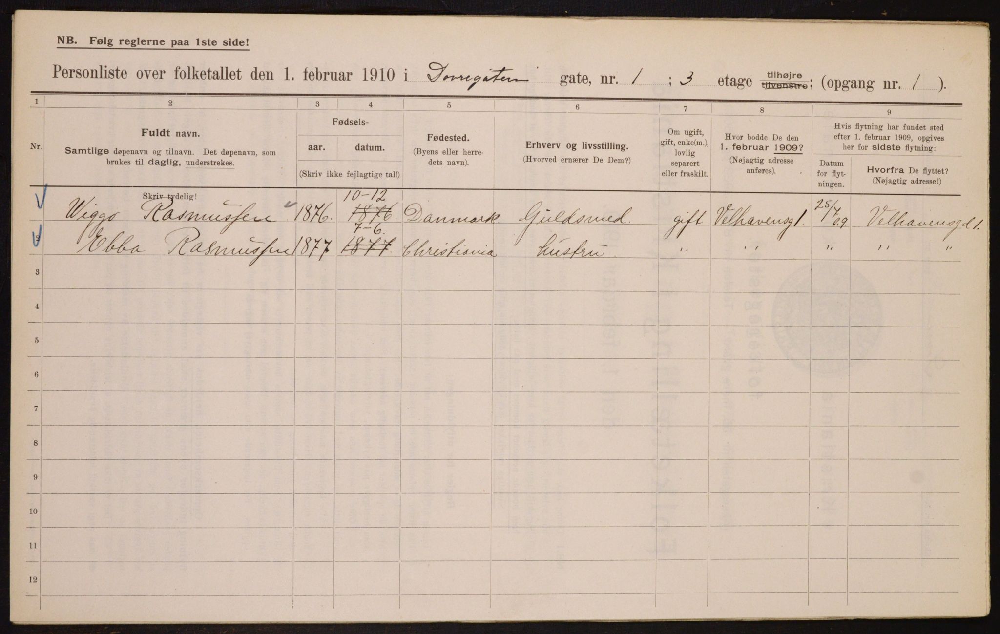 OBA, Municipal Census 1910 for Kristiania, 1910, p. 15321