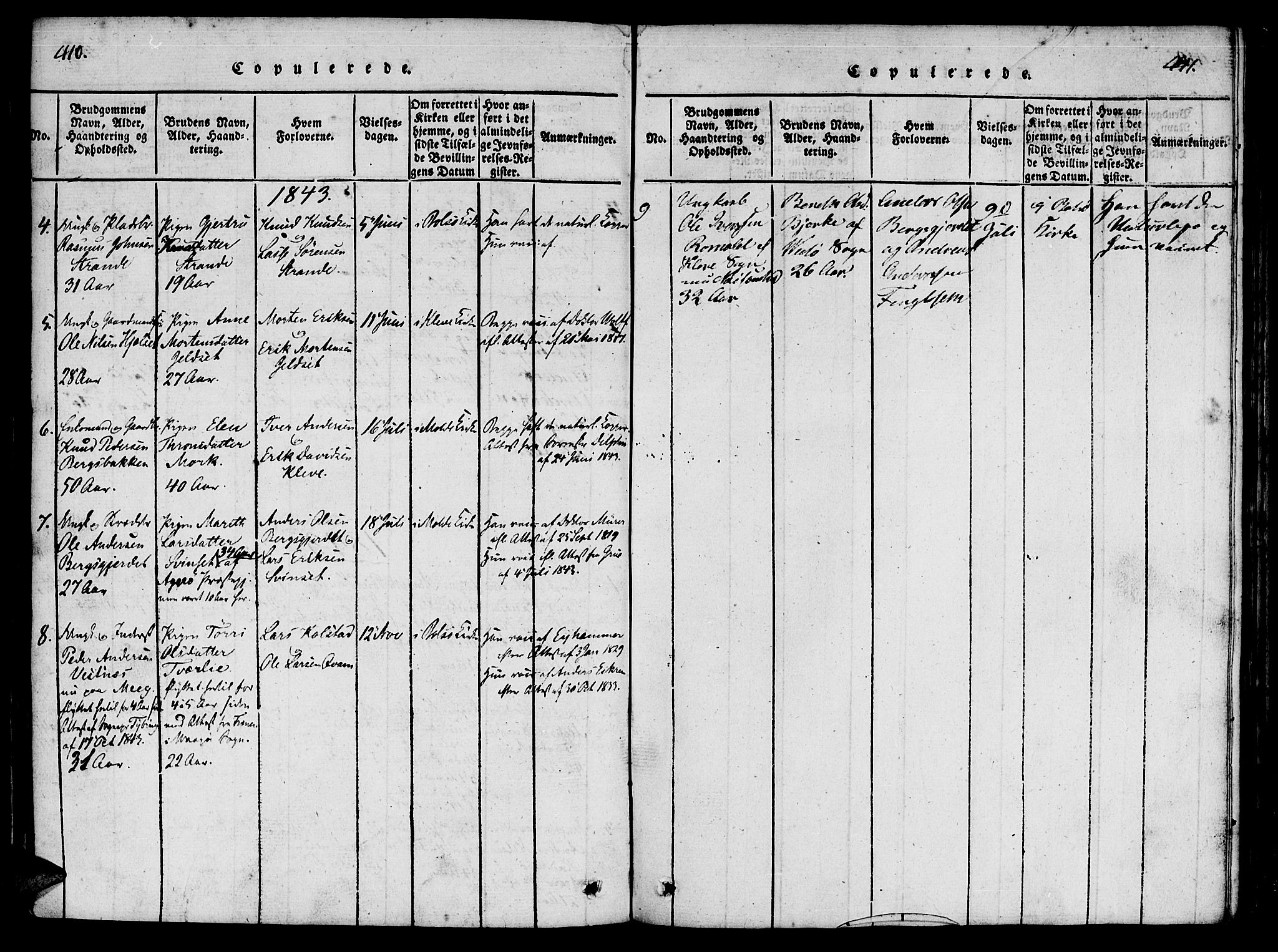 Ministerialprotokoller, klokkerbøker og fødselsregistre - Møre og Romsdal, SAT/A-1454/555/L0652: Parish register (official) no. 555A03, 1817-1843, p. 410-411