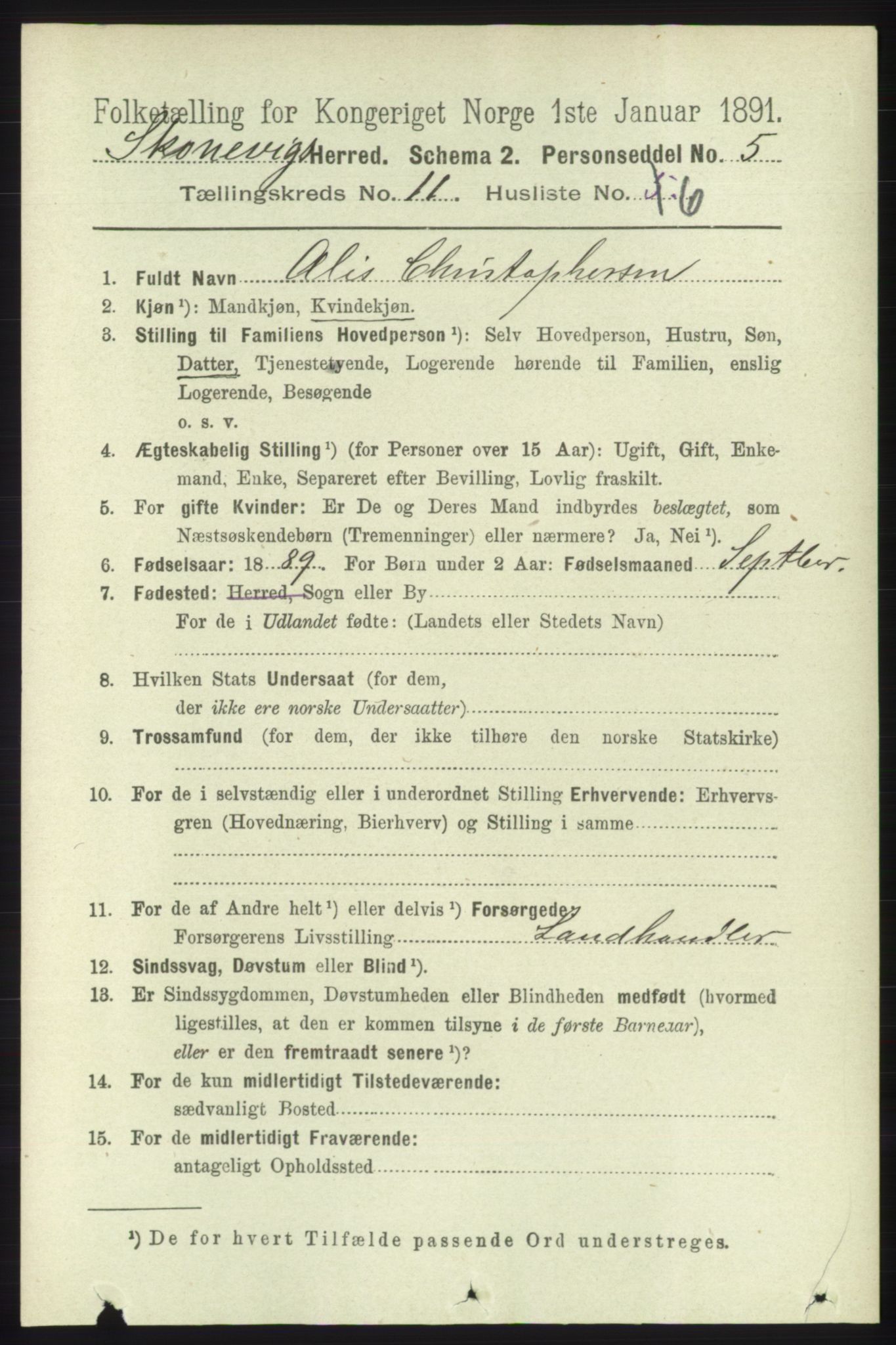 RA, 1891 census for 1212 Skånevik, 1891, p. 3361