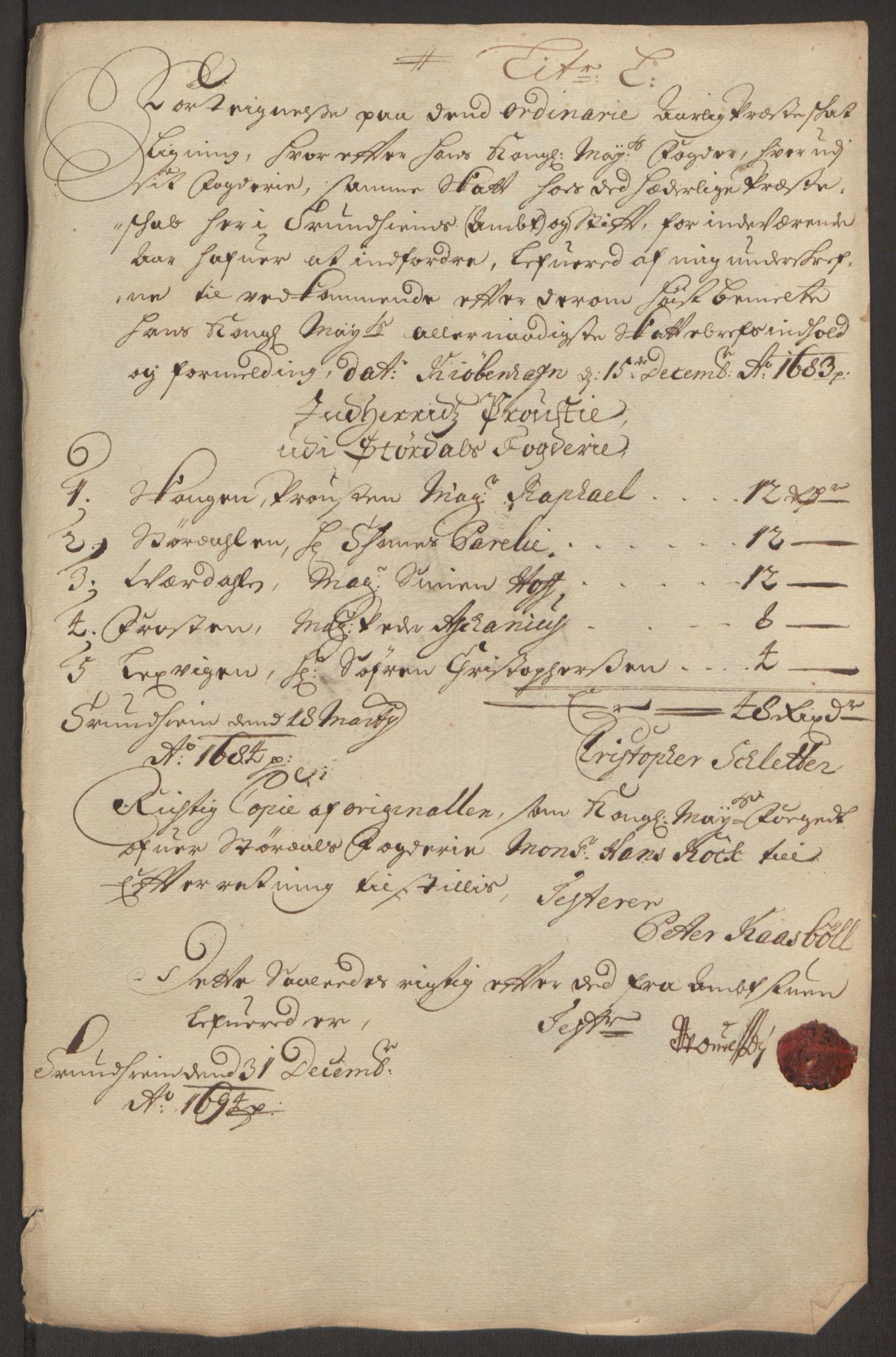 Rentekammeret inntil 1814, Reviderte regnskaper, Fogderegnskap, RA/EA-4092/R62/L4186: Fogderegnskap Stjørdal og Verdal, 1693-1694, p. 246