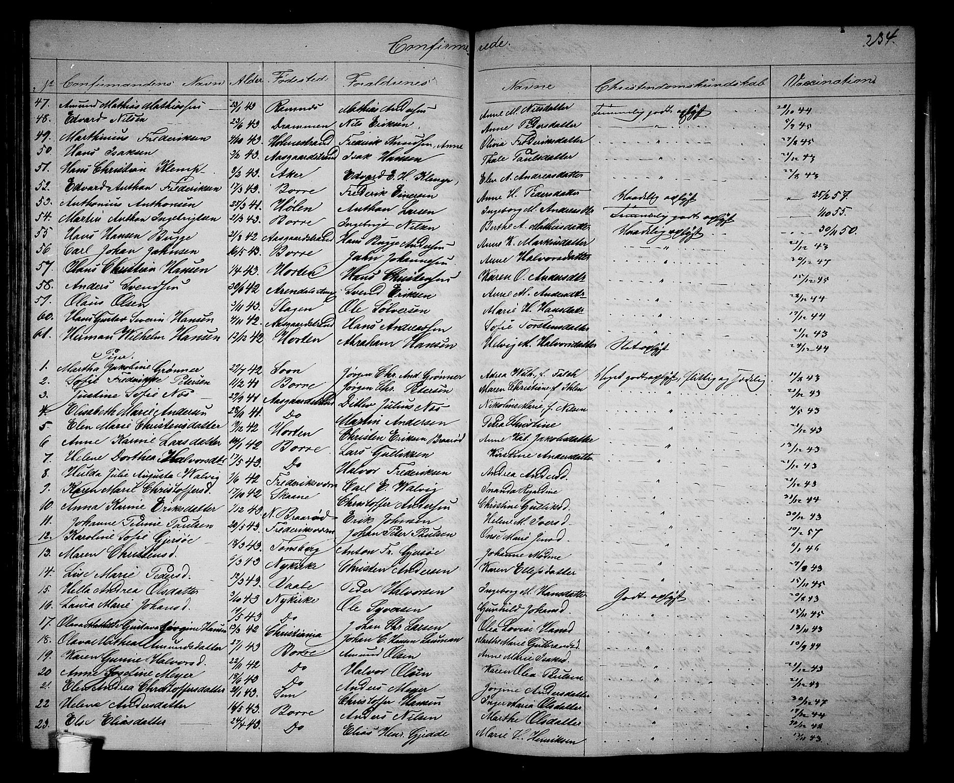 Borre kirkebøker, AV/SAKO-A-338/G/Ga/L0002: Parish register (copy) no. I 2, 1852-1871, p. 234