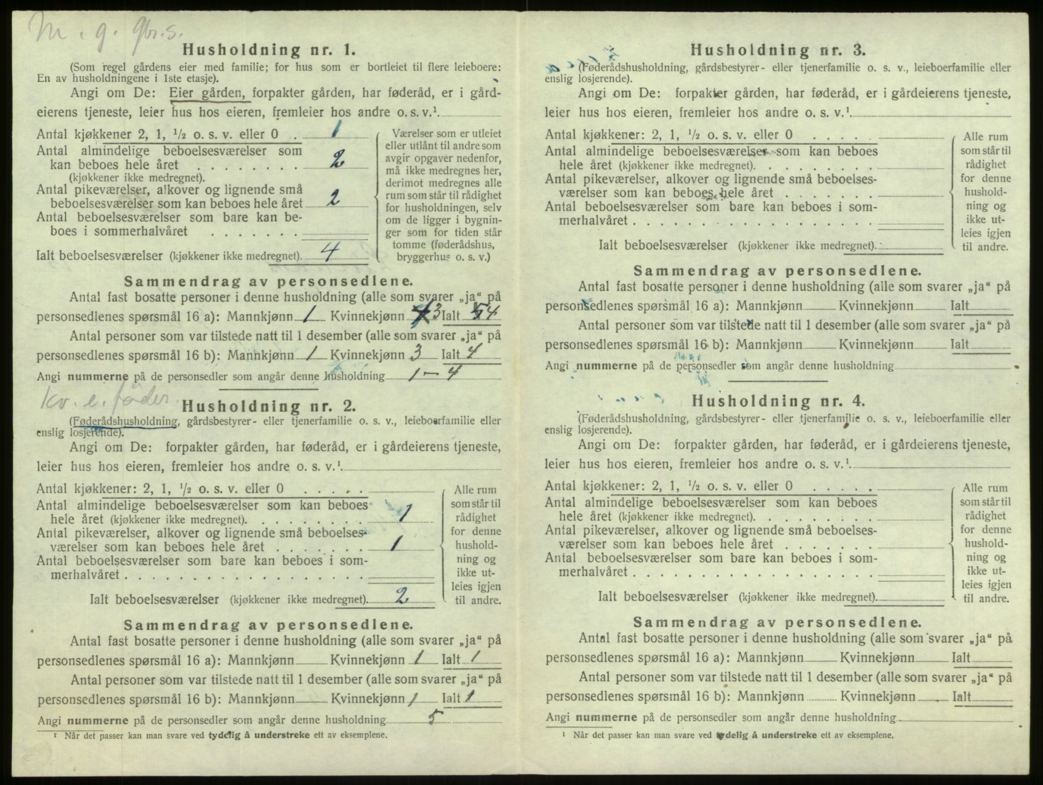 SAB, 1920 census for Lindås, 1920, p. 1056