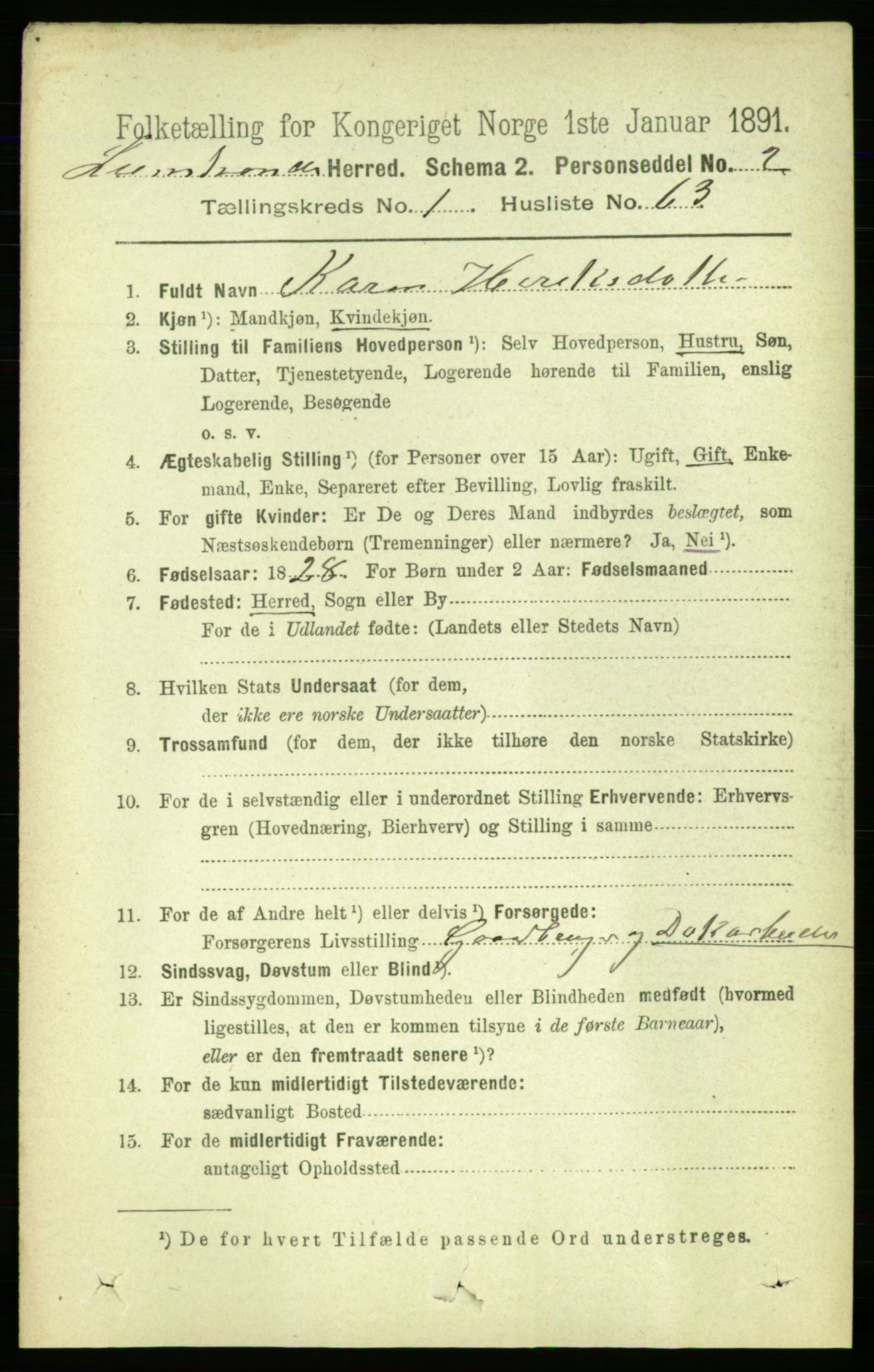 RA, 1891 census for 1654 Leinstrand, 1891, p. 416