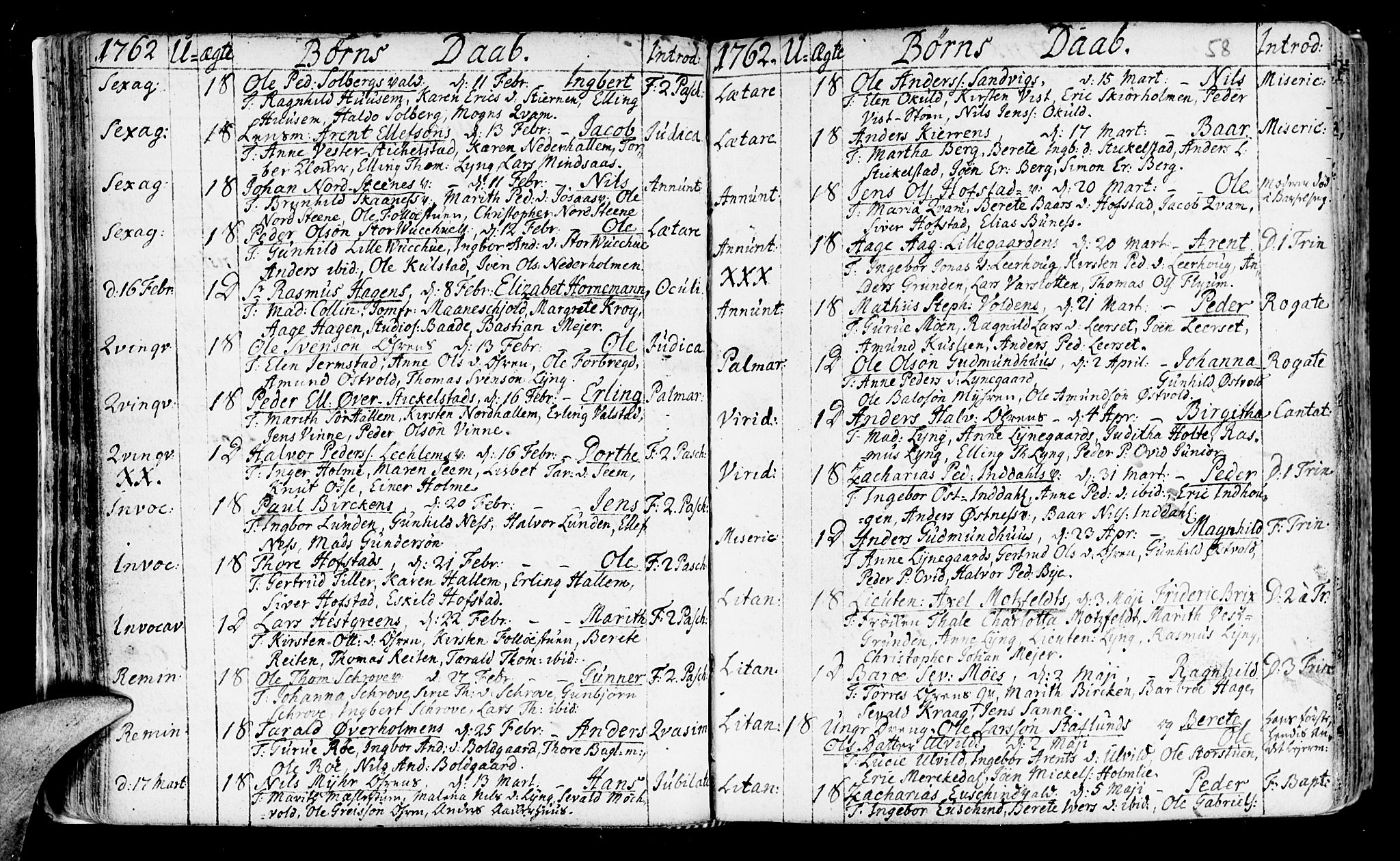 Ministerialprotokoller, klokkerbøker og fødselsregistre - Nord-Trøndelag, SAT/A-1458/723/L0231: Parish register (official) no. 723A02, 1748-1780, p. 58