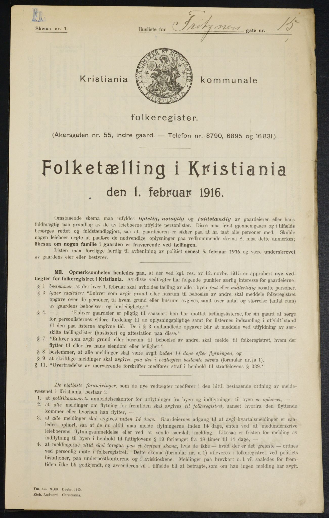OBA, Municipal Census 1916 for Kristiania, 1916, p. 27641