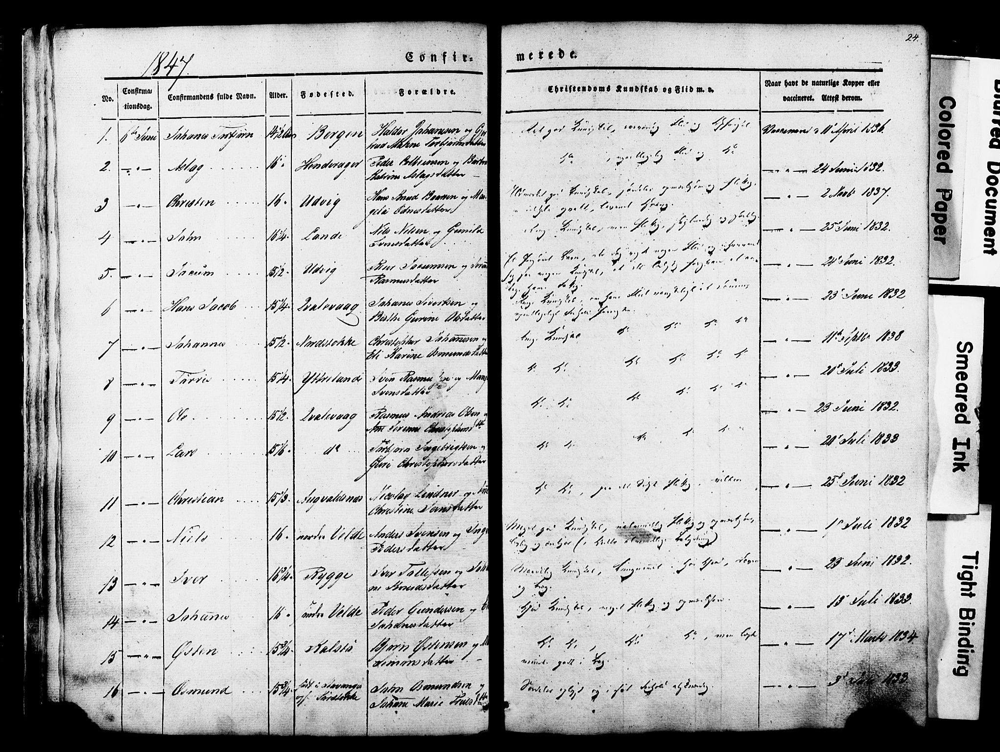 Avaldsnes sokneprestkontor, SAST/A -101851/H/Ha/Haa/L0007: Parish register (official) no. A 7, 1841-1853, p. 24