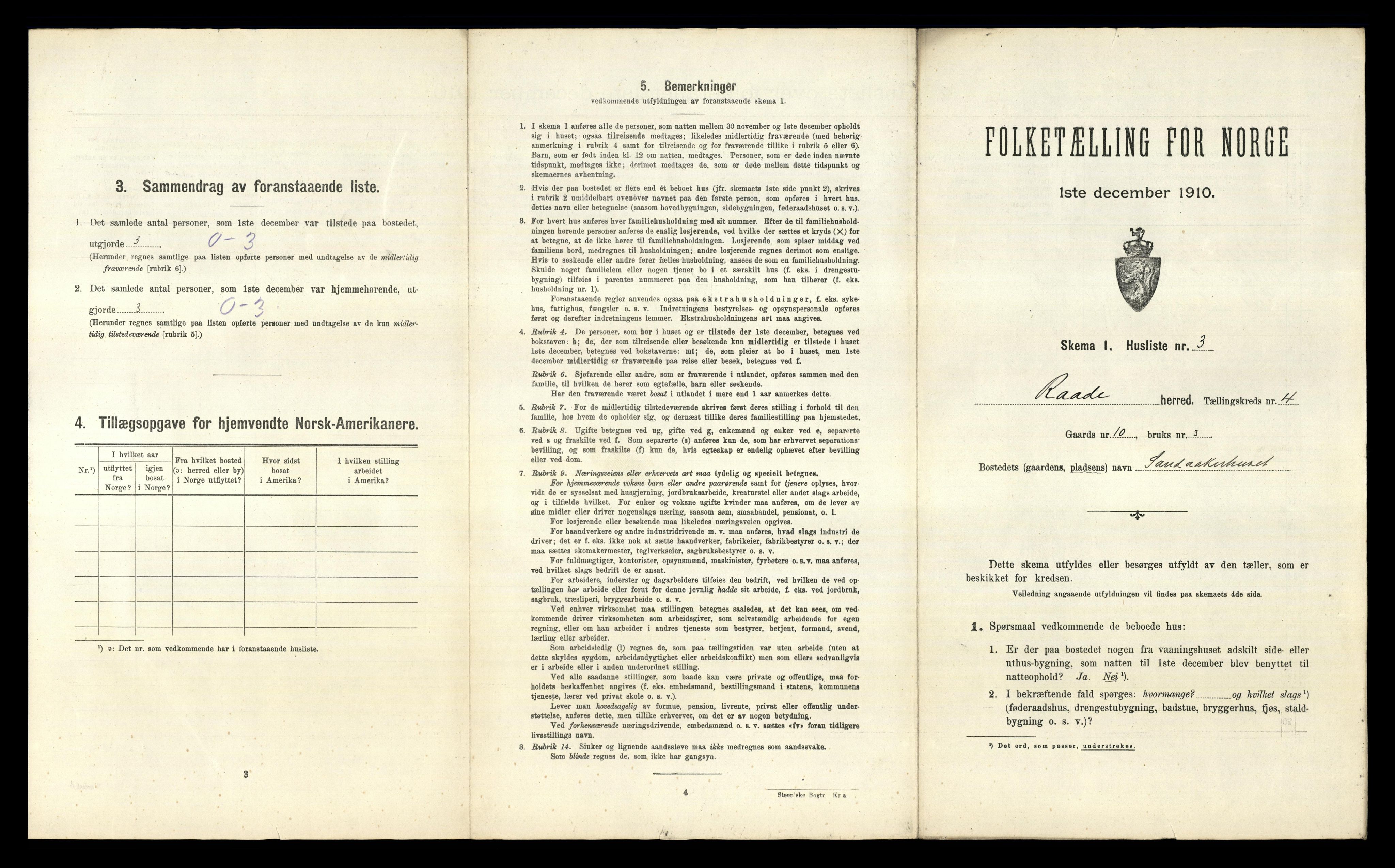 RA, 1910 census for Råde, 1910, p. 536