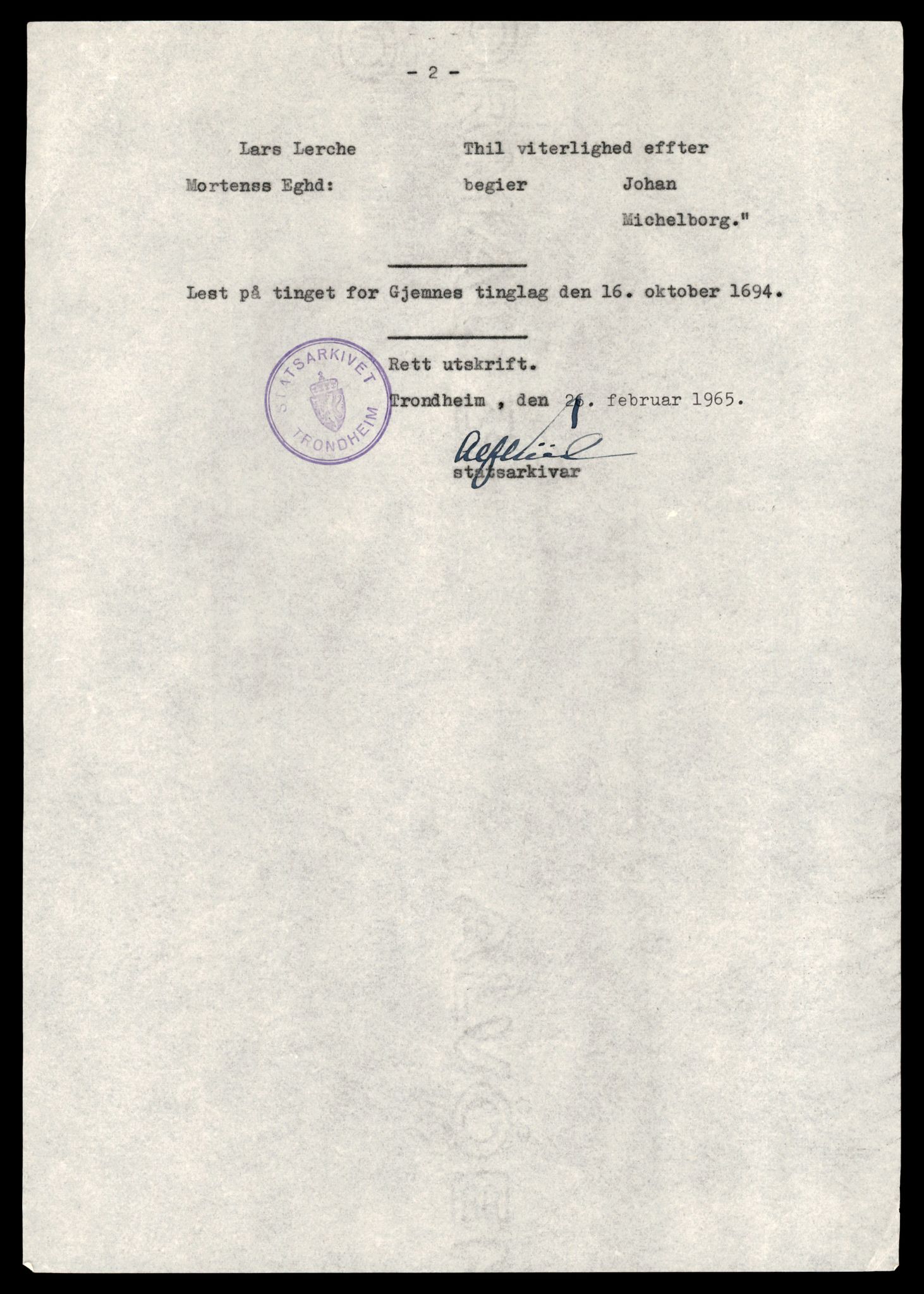 Statsarkivet i Trondheim, AV/SAT-A-4183/J/Je/L0001: Pantebok A - B, 1 - 5, 1693-1798