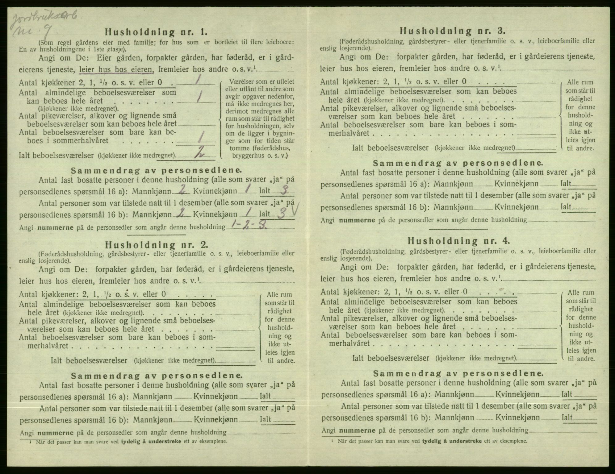 SAB, 1920 census for Vossestrand, 1920, p. 443