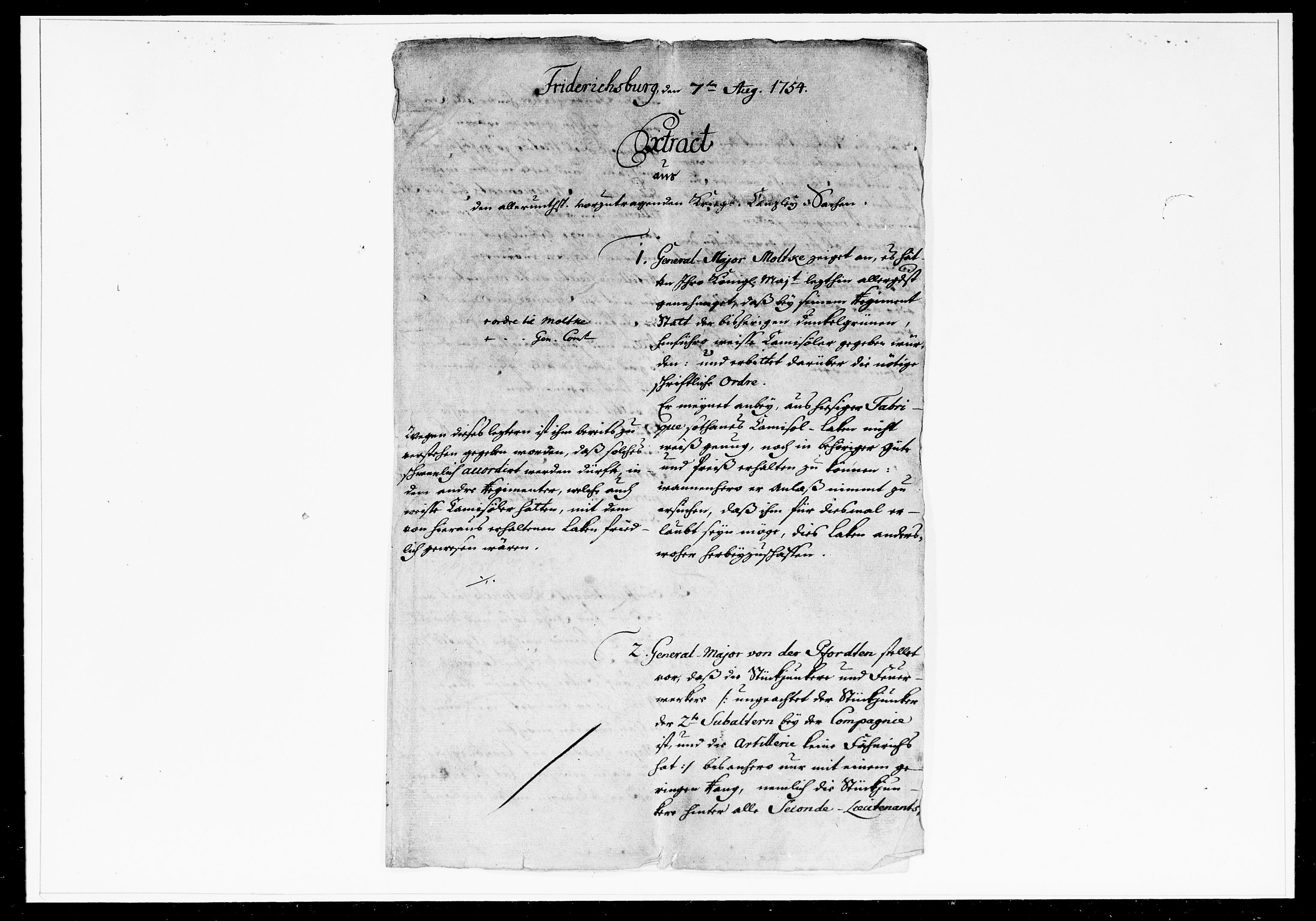 Krigskollegiet, Krigskancelliet, DRA/A-0006/-/1248-1258: Refererede sager, 1754, p. 309