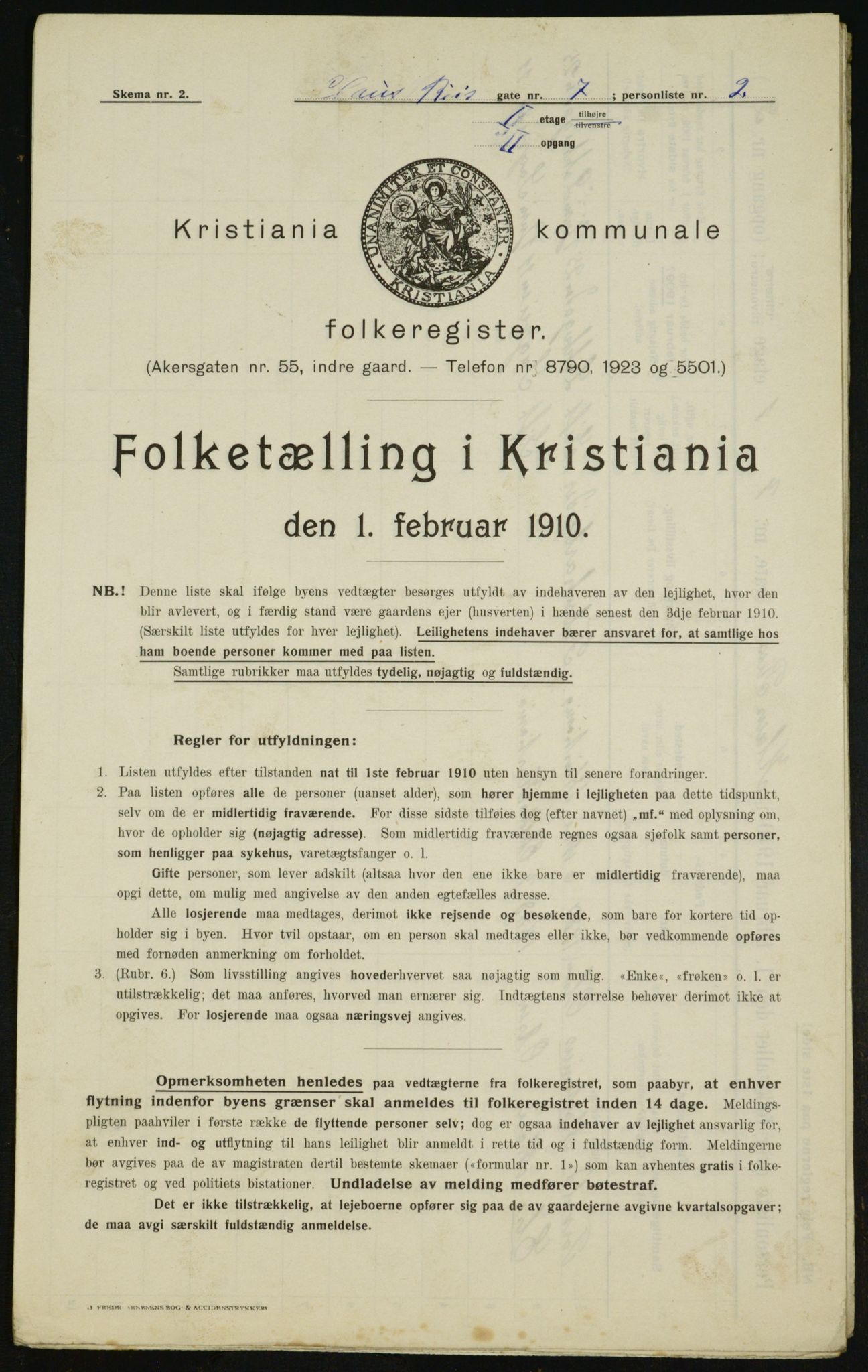 OBA, Municipal Census 1910 for Kristiania, 1910, p. 12206