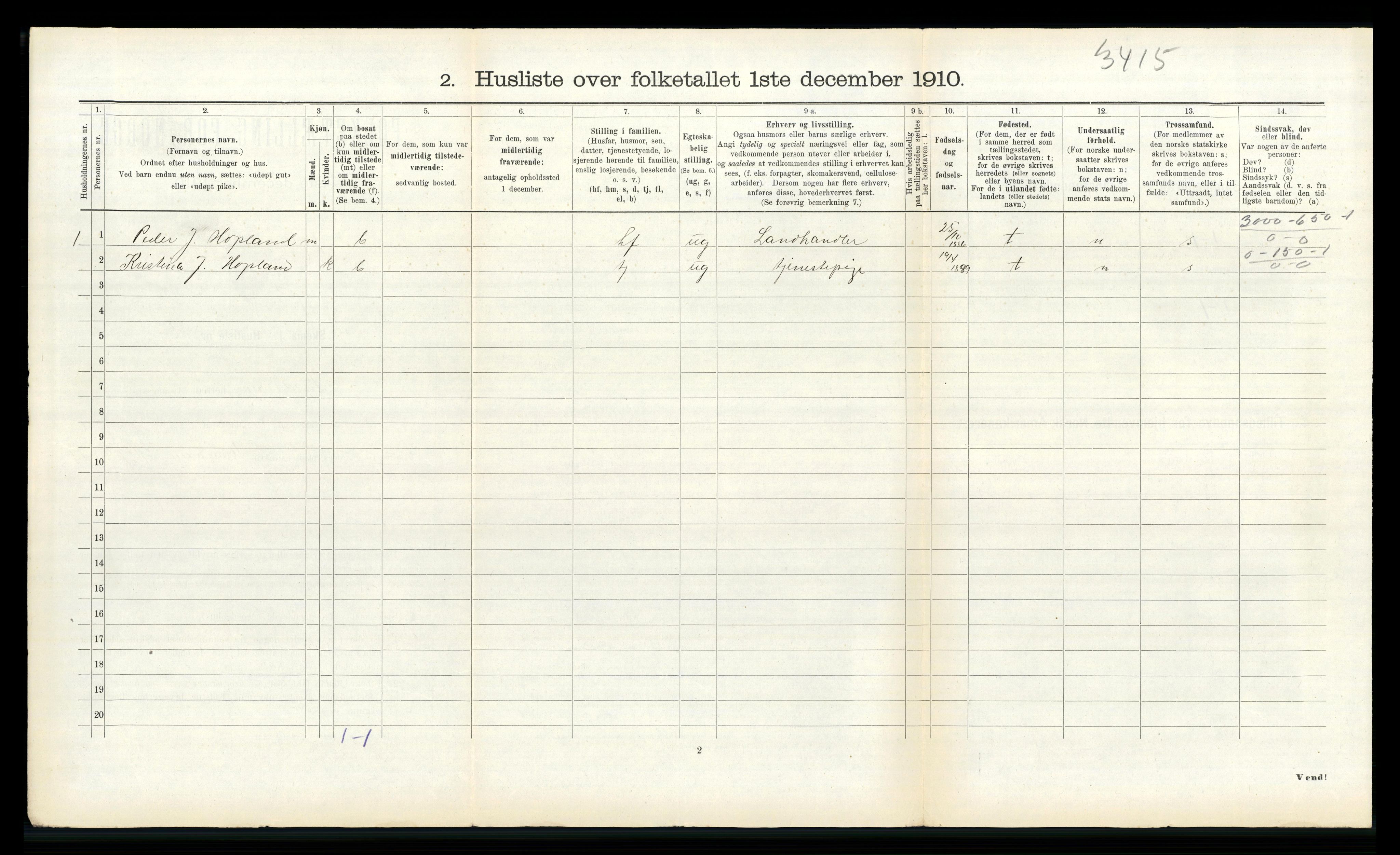 RA, 1910 census for Innvik, 1910, p. 115