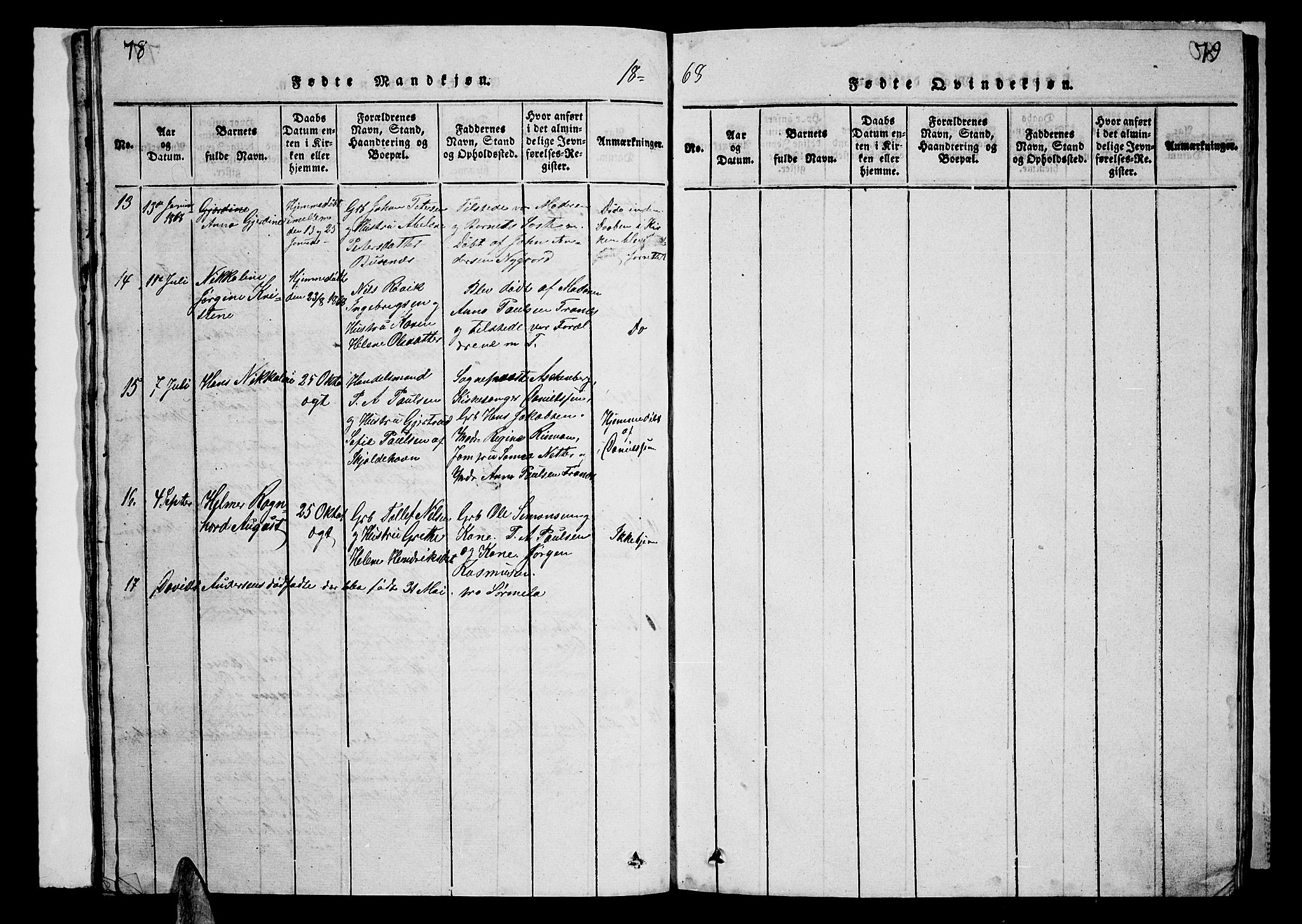 Ministerialprotokoller, klokkerbøker og fødselsregistre - Nordland, SAT/A-1459/899/L1446: Parish register (copy) no. 899C01, 1820-1868, p. 78-79