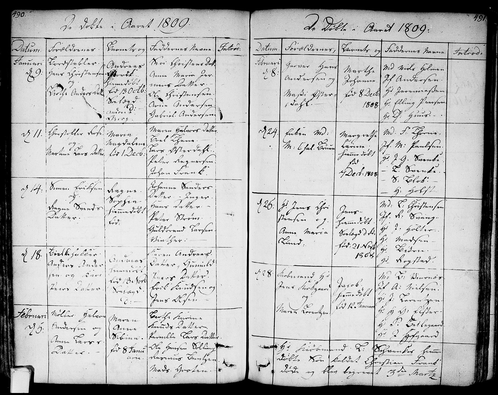 Bragernes kirkebøker, SAKO/A-6/F/Fa/L0006a: Parish register (official) no. I 6, 1782-1814, p. 490-491