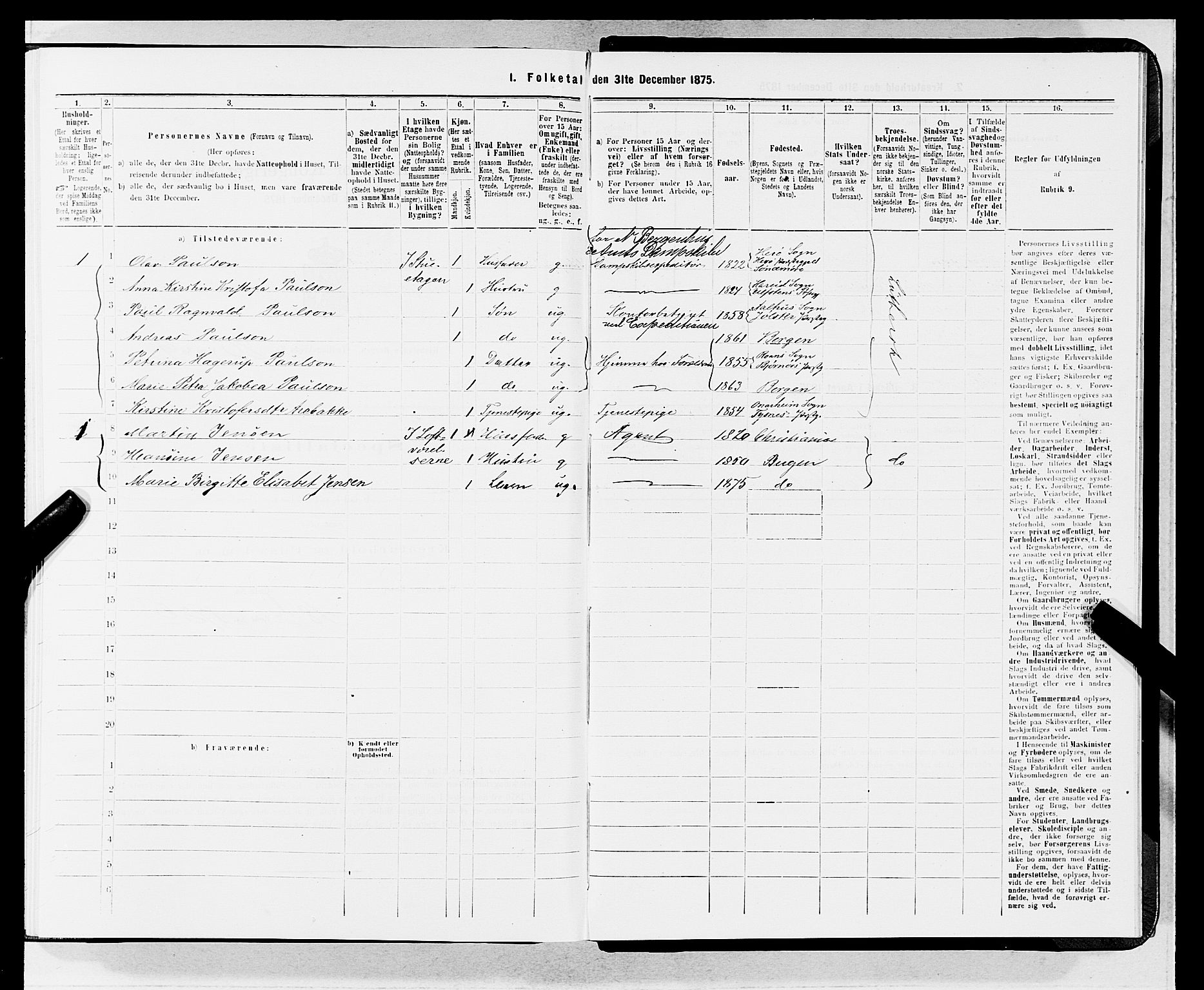 SAB, 1875 census for 1301 Bergen, 1875, p. 4302