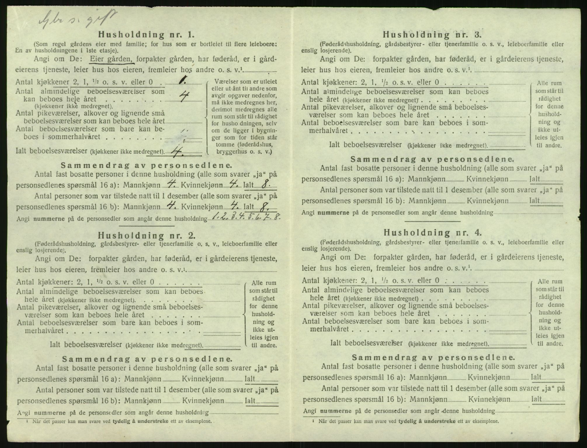 SAK, 1920 census for Gjerstad, 1920, p. 896