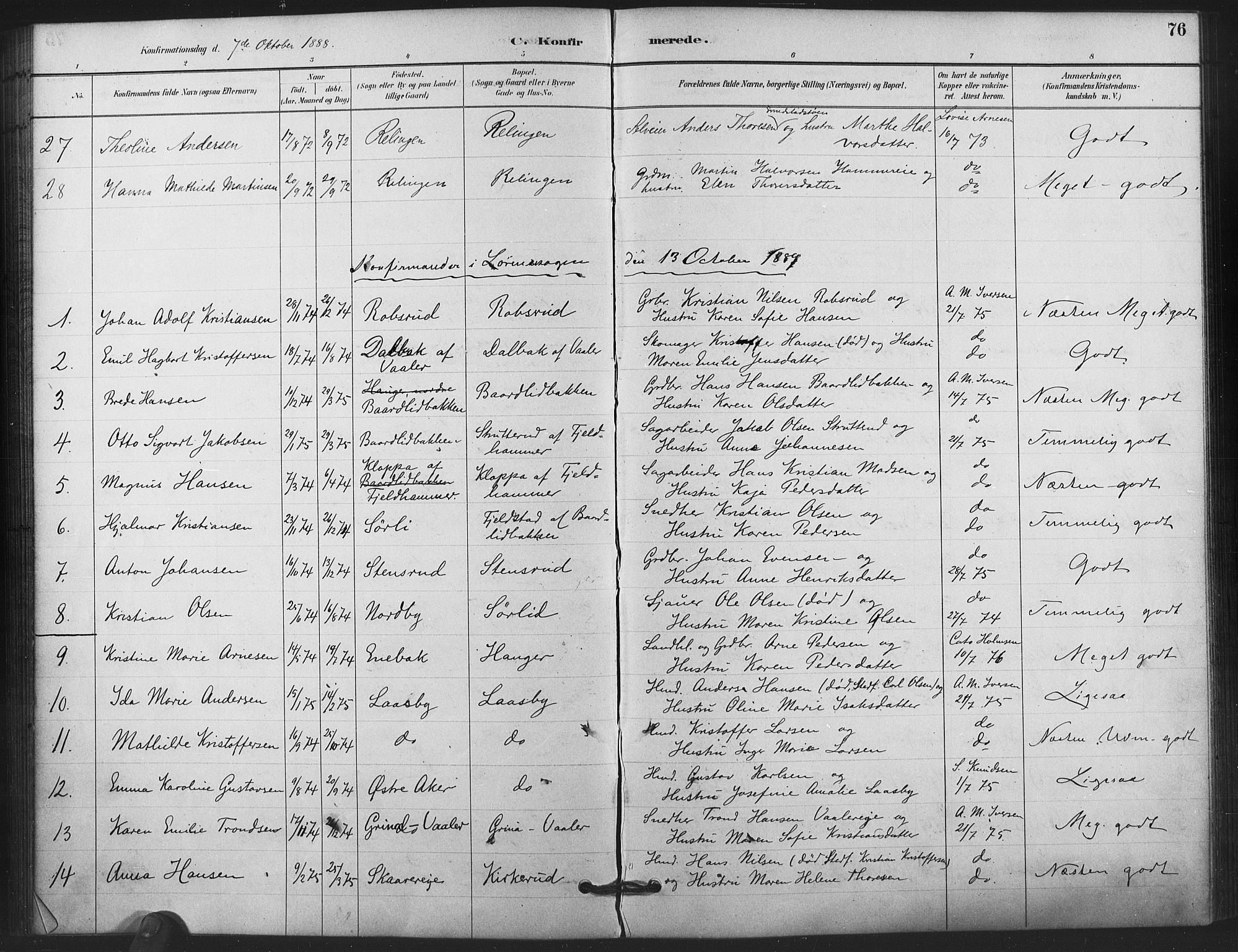 Skedsmo prestekontor Kirkebøker, AV/SAO-A-10033a/F/Fb/L0001: Parish register (official) no. II 1, 1883-1901, p. 76