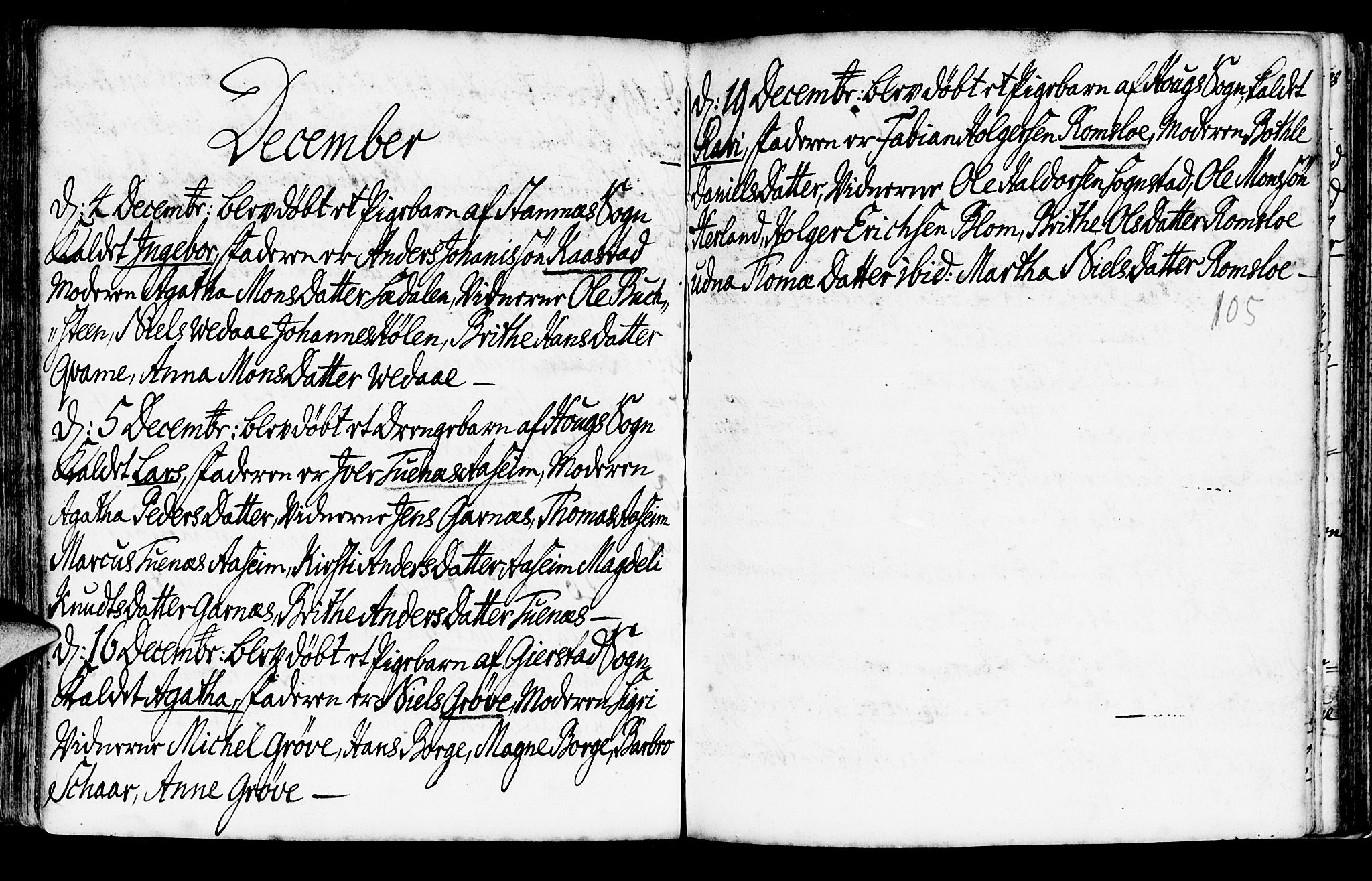 Haus sokneprestembete, AV/SAB-A-75601/H/Haa: Parish register (official) no. A 6, 1748-1758, p. 105