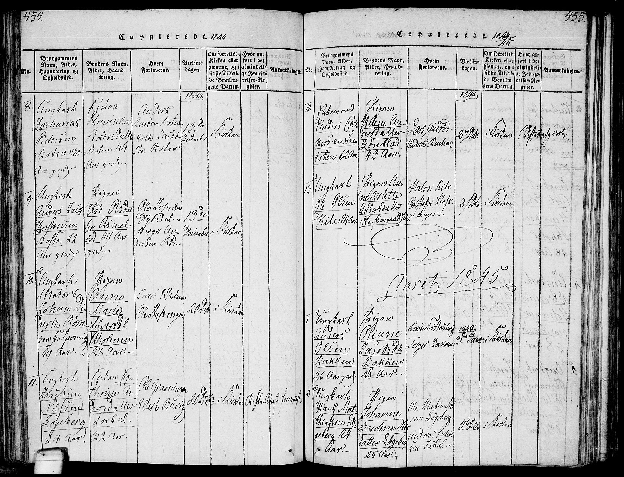 Hvaler prestekontor Kirkebøker, AV/SAO-A-2001/F/Fa/L0005: Parish register (official) no. I 5, 1816-1845, p. 454-455