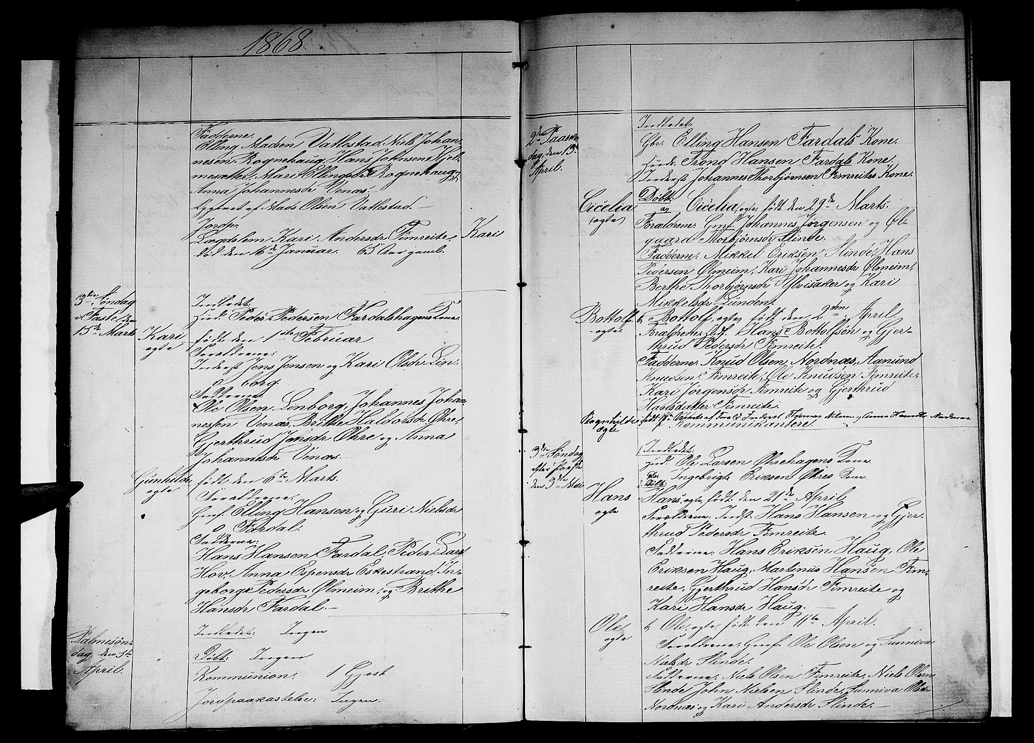 Sogndal sokneprestembete, SAB/A-81301/H/Hab/Habc/L0001: Parish register (copy) no. C 1, 1868-1883, p. 3