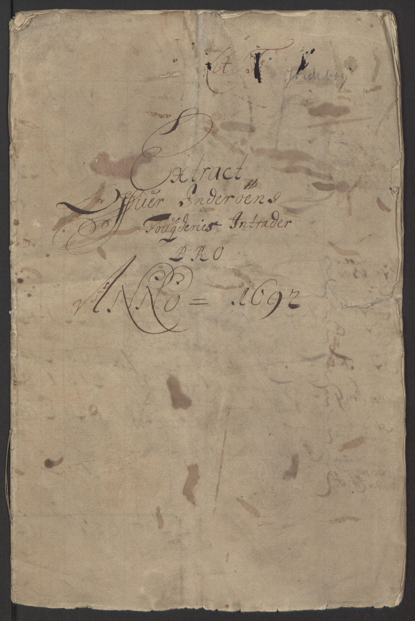 Rentekammeret inntil 1814, Reviderte regnskaper, Fogderegnskap, RA/EA-4092/R63/L4308: Fogderegnskap Inderøy, 1692-1694, p. 3
