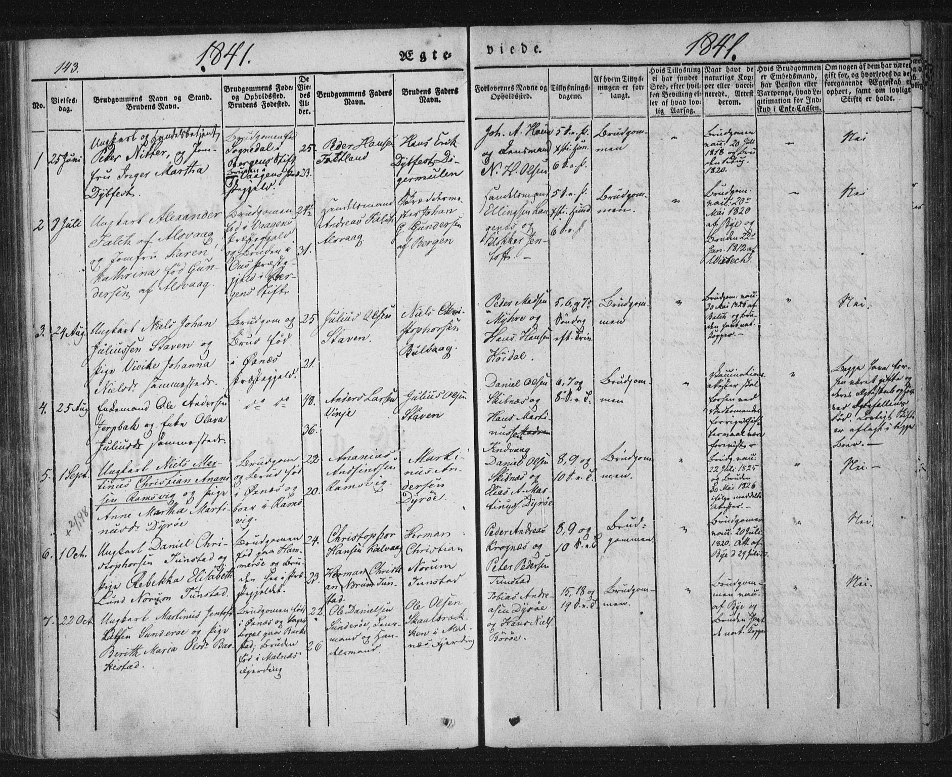 Ministerialprotokoller, klokkerbøker og fødselsregistre - Nordland, AV/SAT-A-1459/893/L1332: Parish register (official) no. 893A05, 1841-1858, p. 143