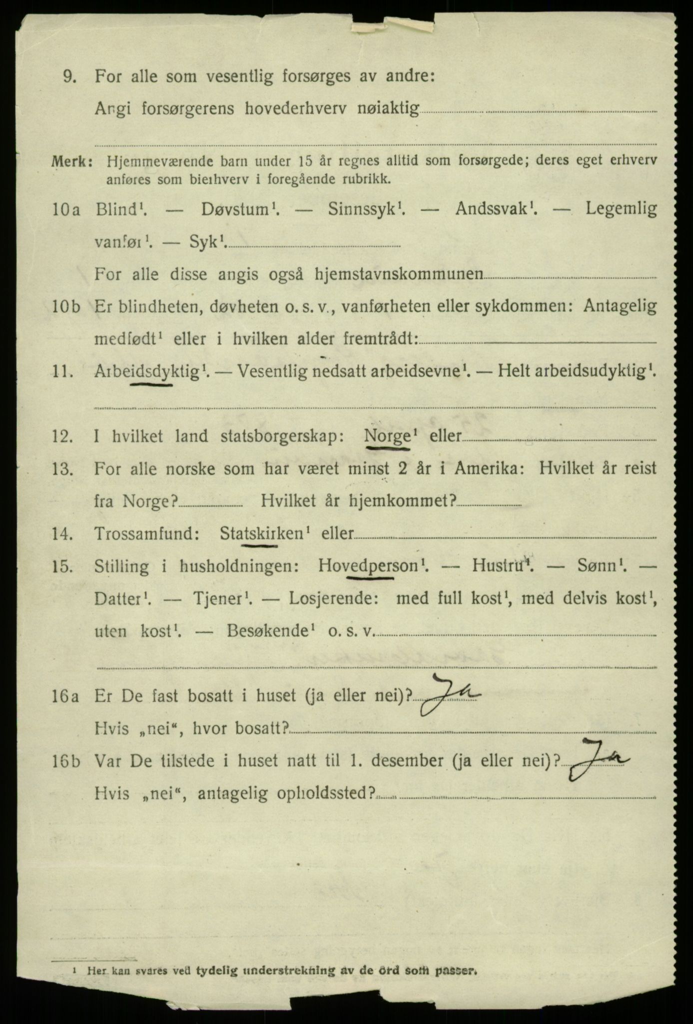 SAB, 1920 census for Granvin, 1920, p. 467