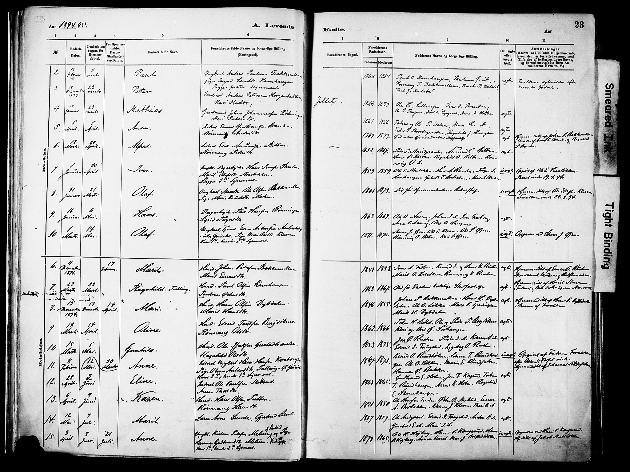 Vågå prestekontor, AV/SAH-PREST-076/H/Ha/Haa/L0010: Parish register (official) no. 10, 1887-1904, p. 23