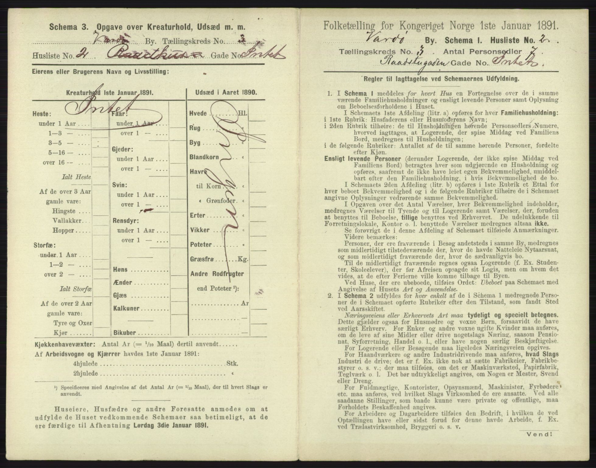 RA, 1891 census for 2002 Vardø, 1891, p. 1483