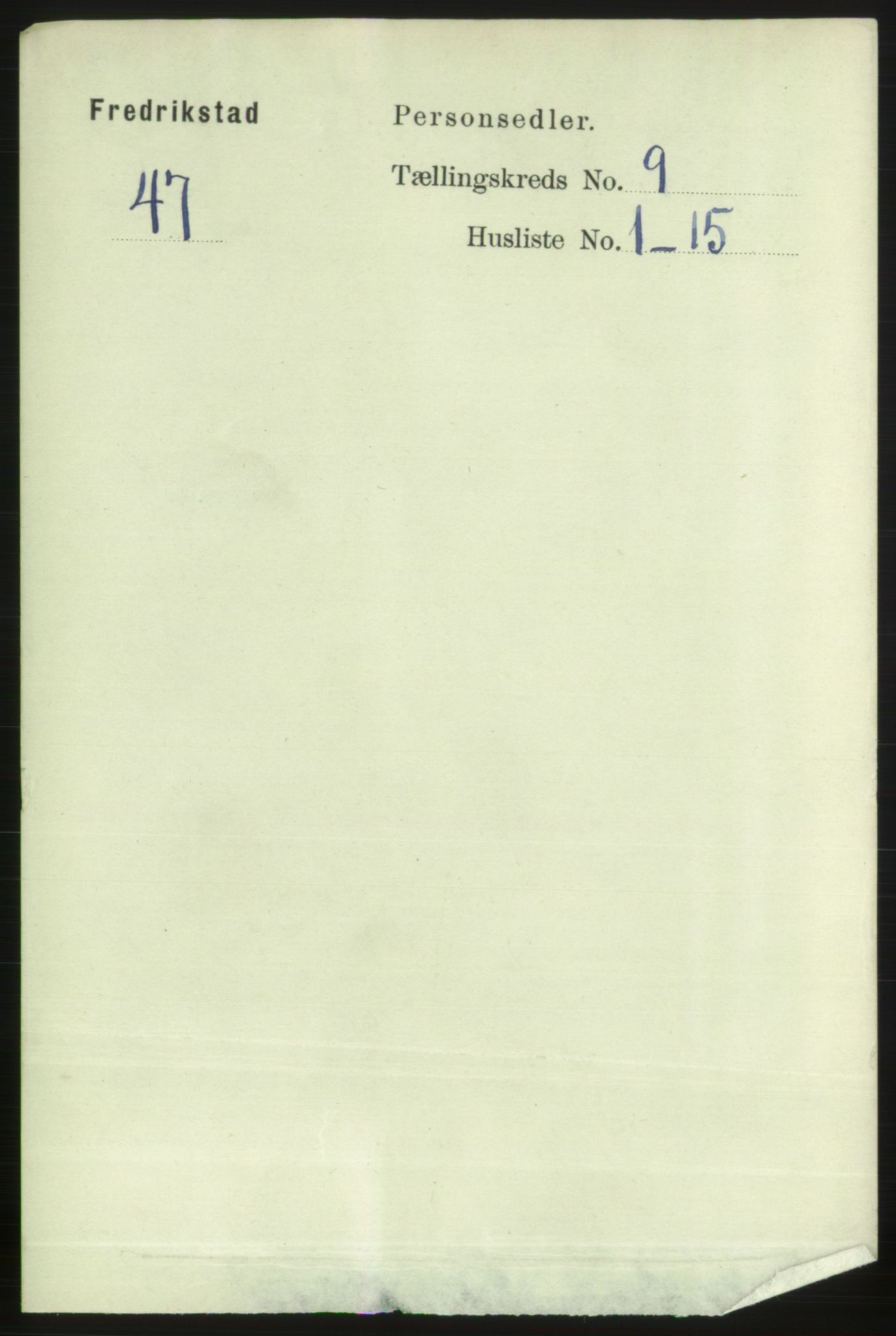 RA, 1891 census for 0103 Fredrikstad, 1891, p. 10460