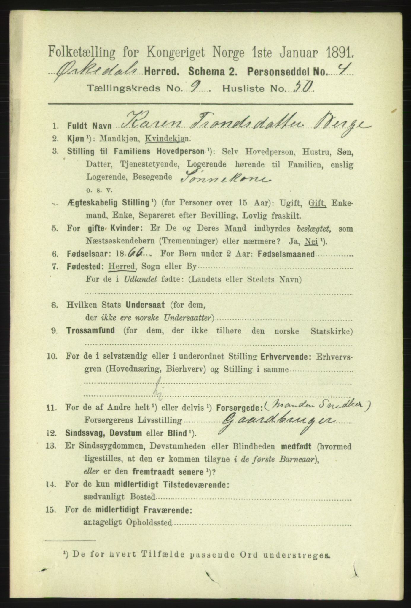 RA, 1891 census for 1638 Orkdal, 1891, p. 4538