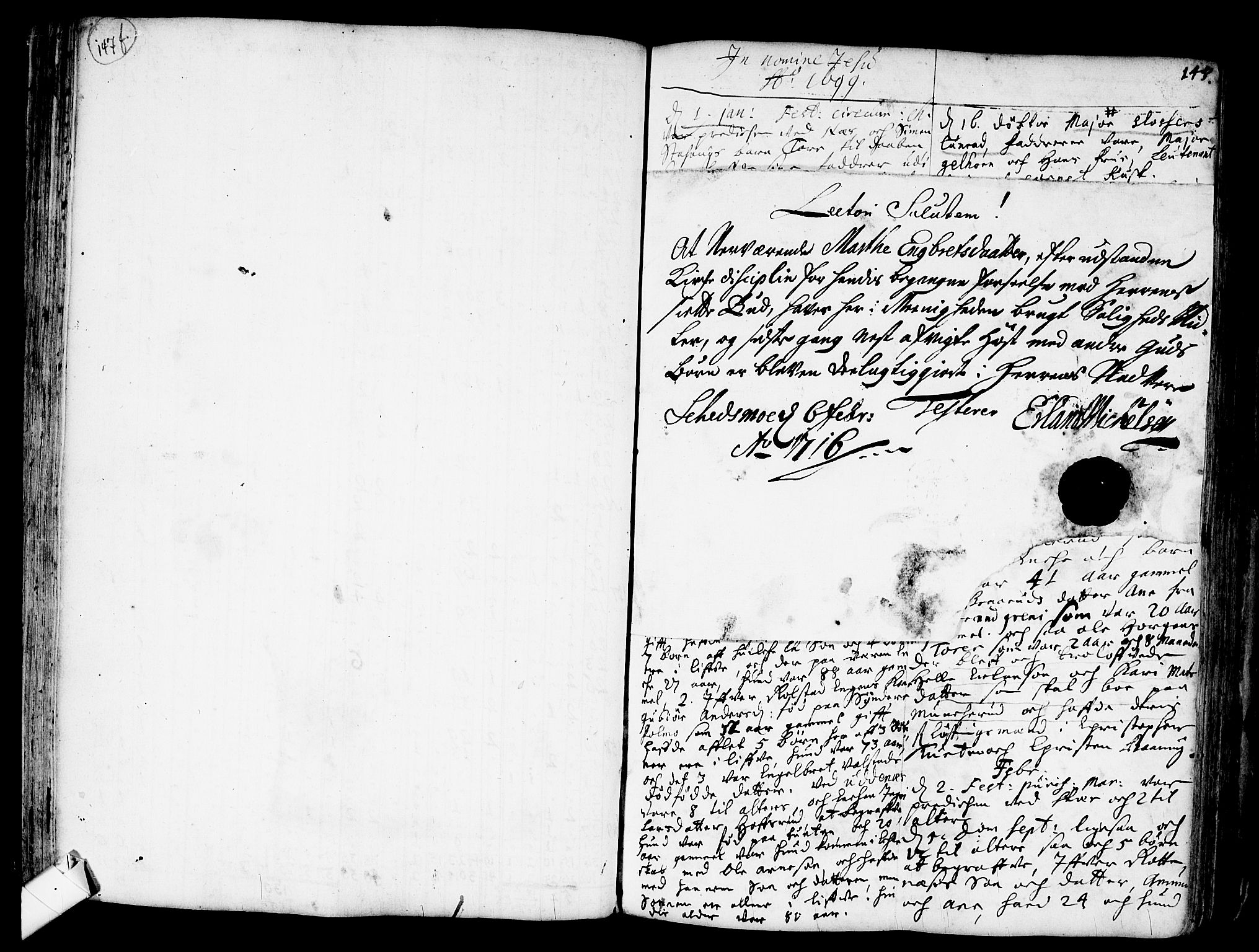 Nes prestekontor Kirkebøker, AV/SAO-A-10410/F/Fa/L0001: Parish register (official) no. I 1, 1689-1716, p. 147f