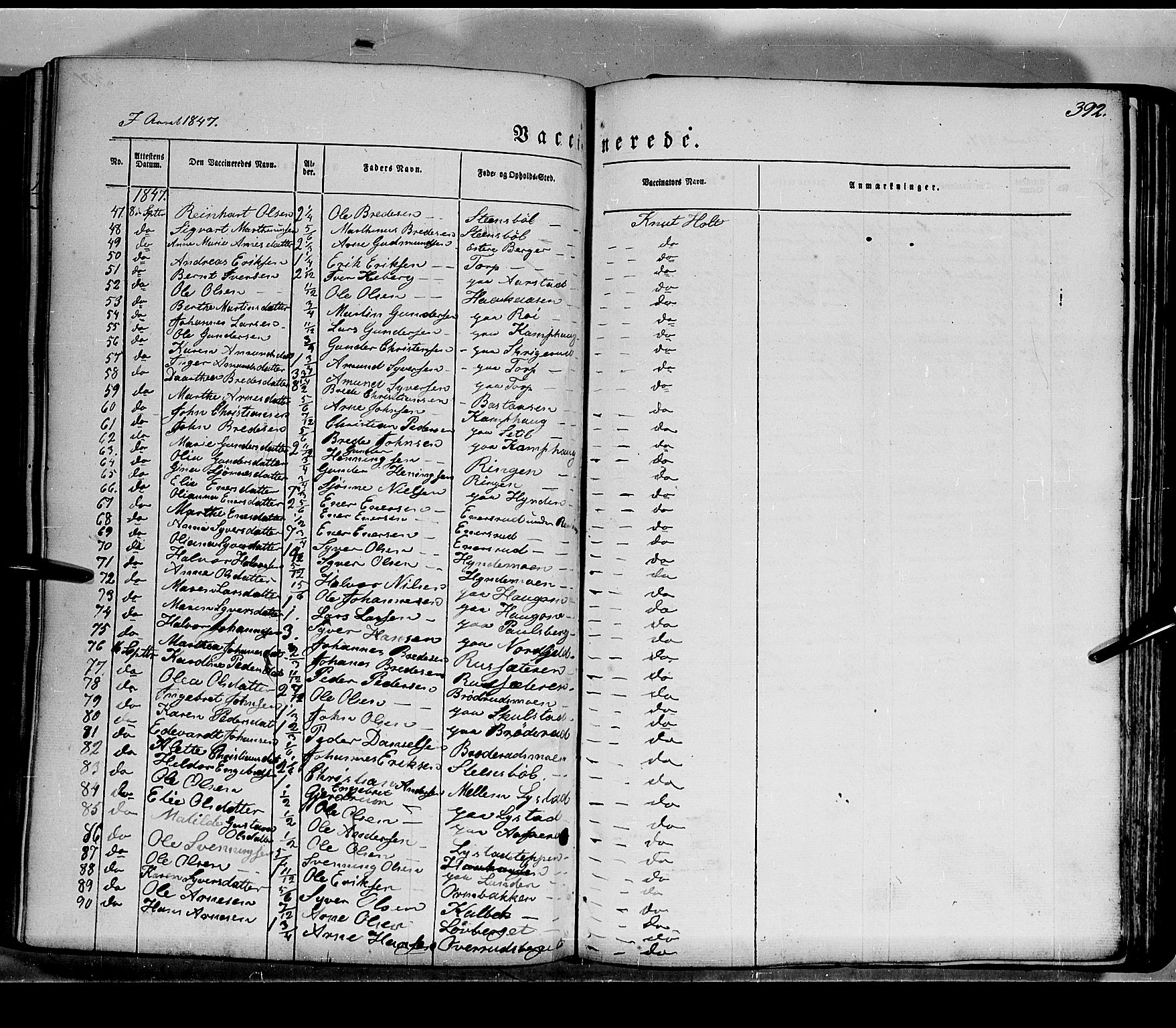 Grue prestekontor, AV/SAH-PREST-036/H/Ha/Haa/L0008: Parish register (official) no. 8, 1847-1858, p. 392