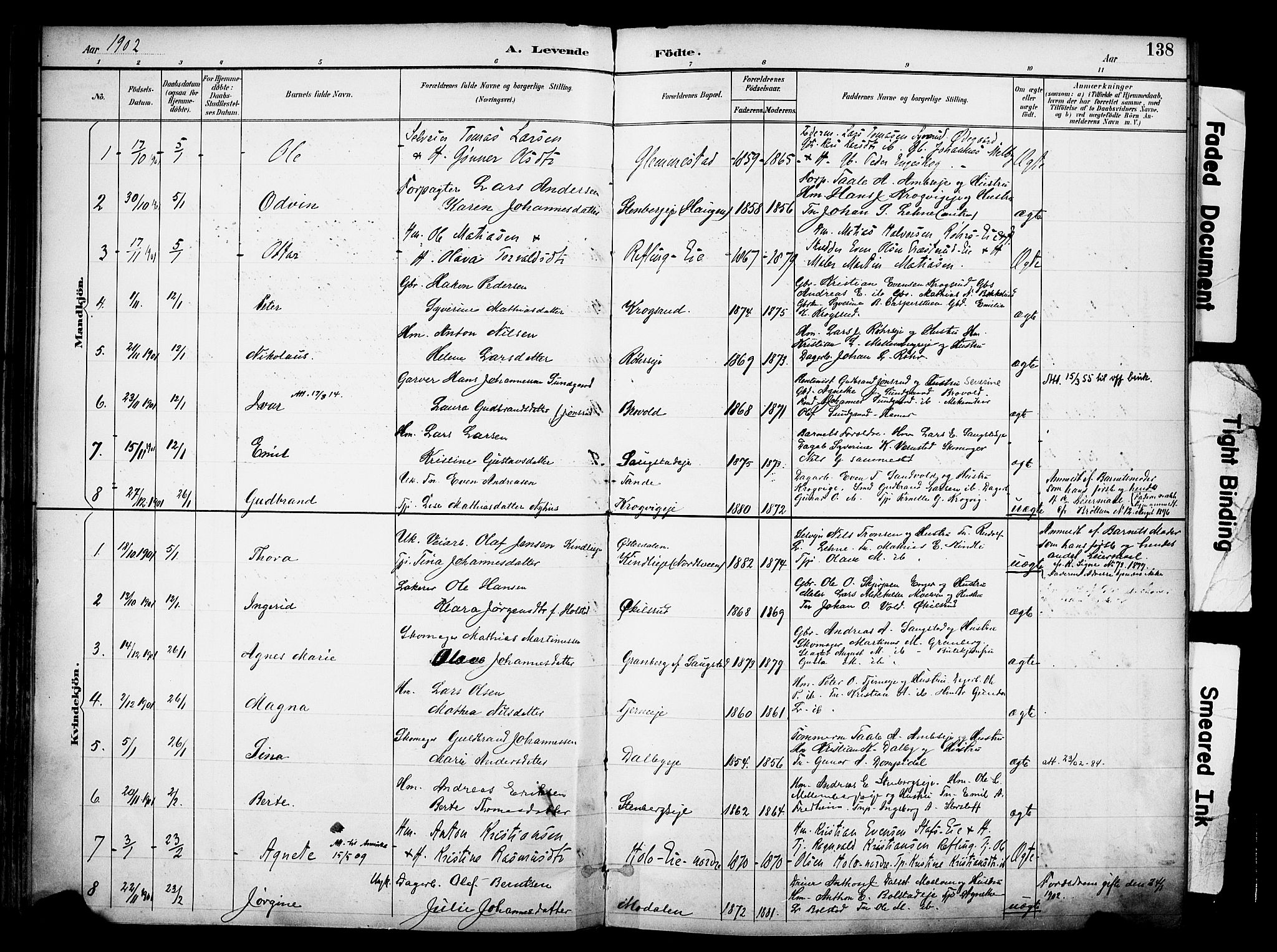 Ringsaker prestekontor, AV/SAH-PREST-014/K/Ka/L0017: Parish register (official) no. 17, 1891-1902, p. 138