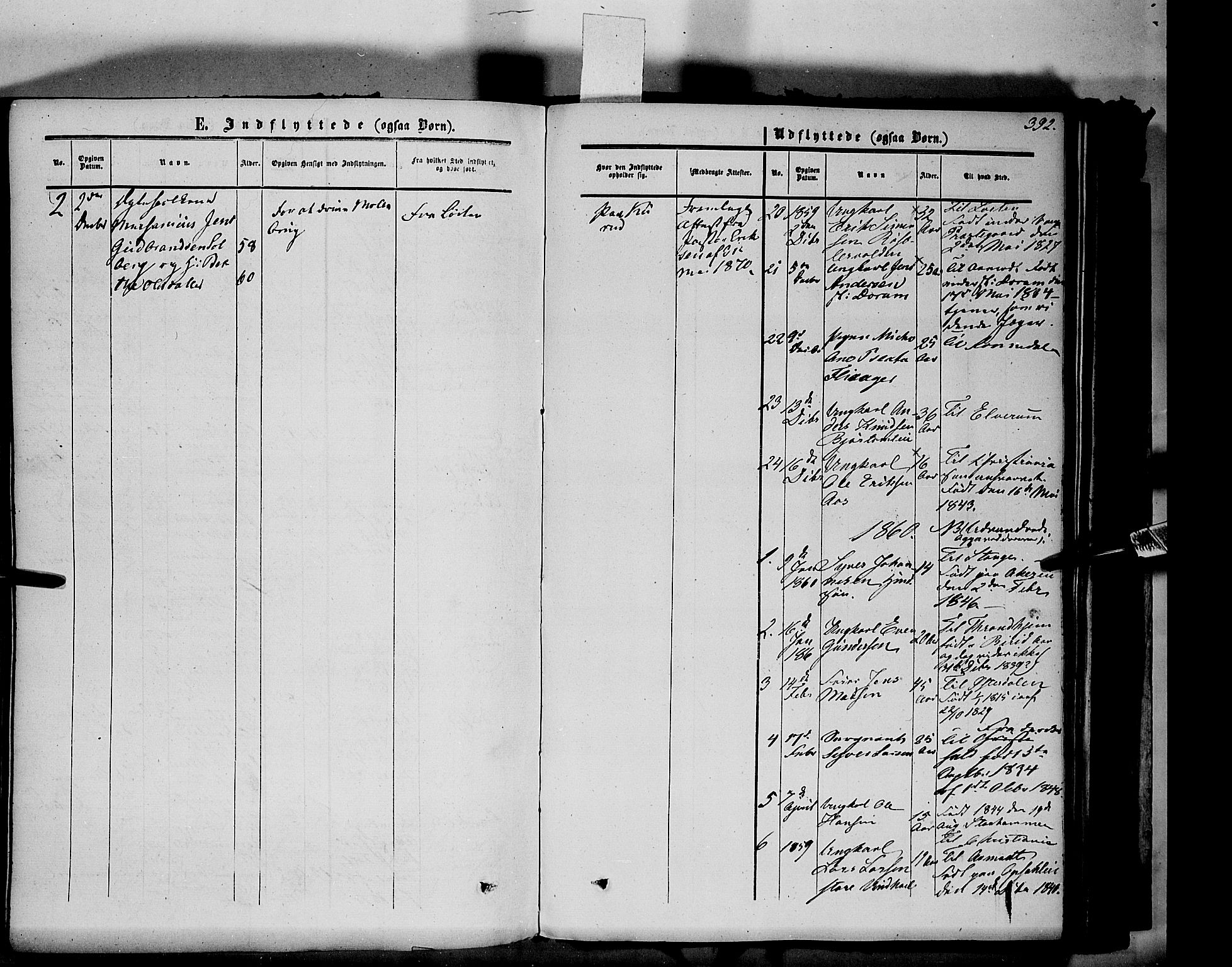 Vang prestekontor, Hedmark, AV/SAH-PREST-008/H/Ha/Haa/L0012: Parish register (official) no. 12, 1855-1870, p. 392