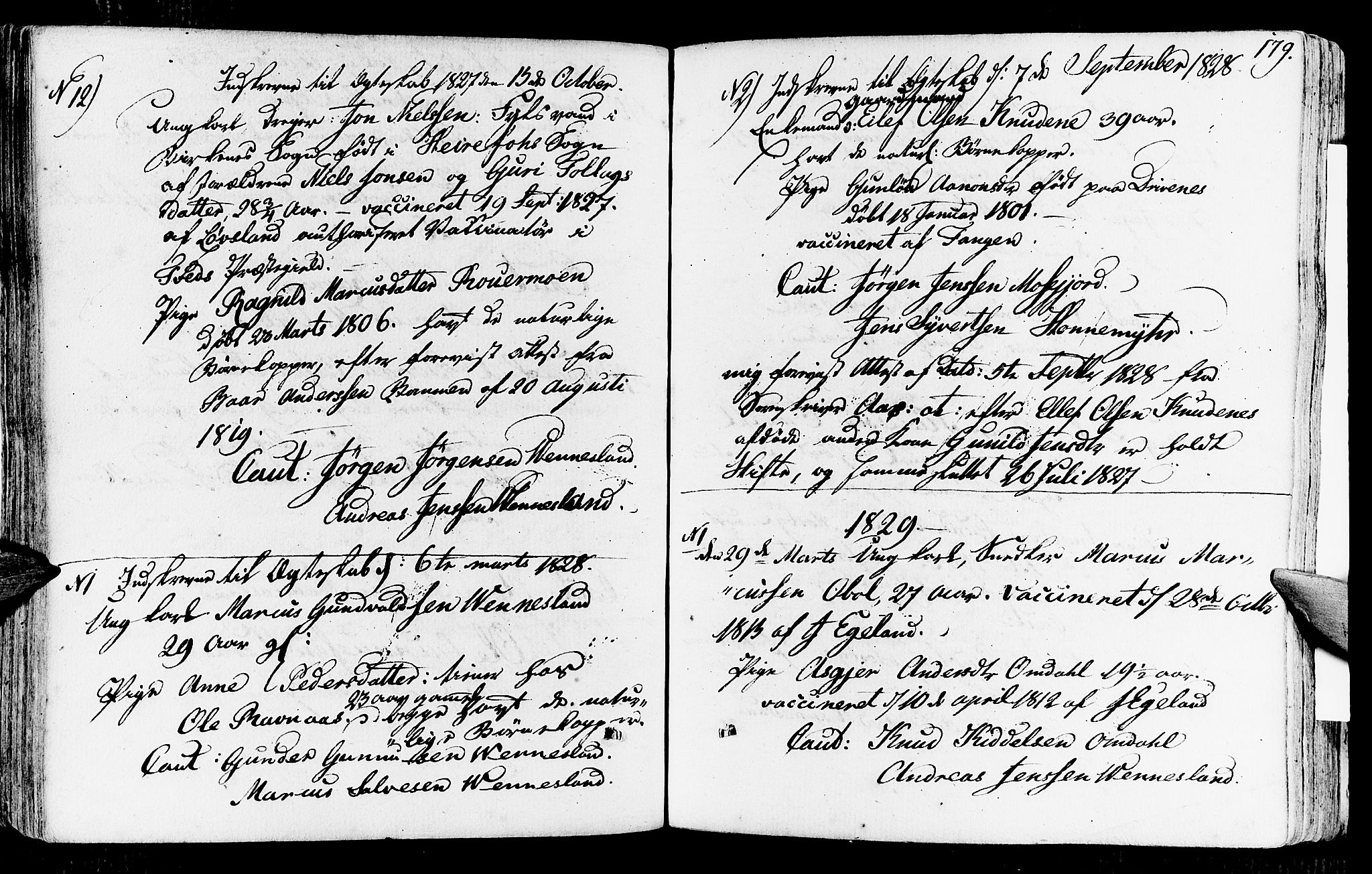Vennesla sokneprestkontor, SAK/1111-0045/Fa/Fab/L0002: Parish register (official) no. A 2, 1794-1834, p. 179