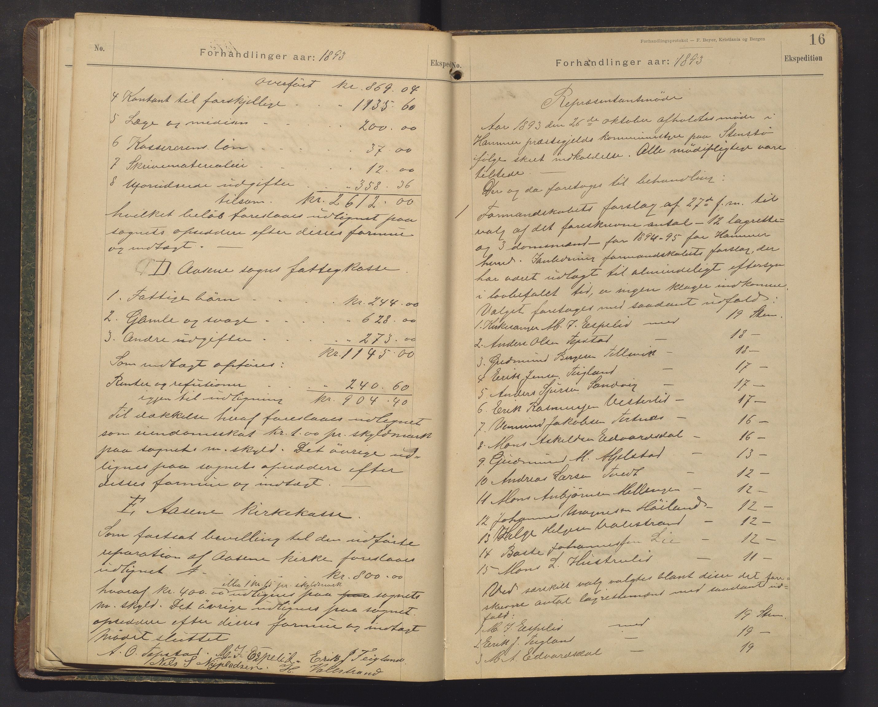 Hamre kommune. Formannskapet, IKAH/1254-021/A/Aa/L0004: Møtebok for formannskap, heradsstyre og soknestyra i Hamre og Åsane, 1893-1899, p. 16