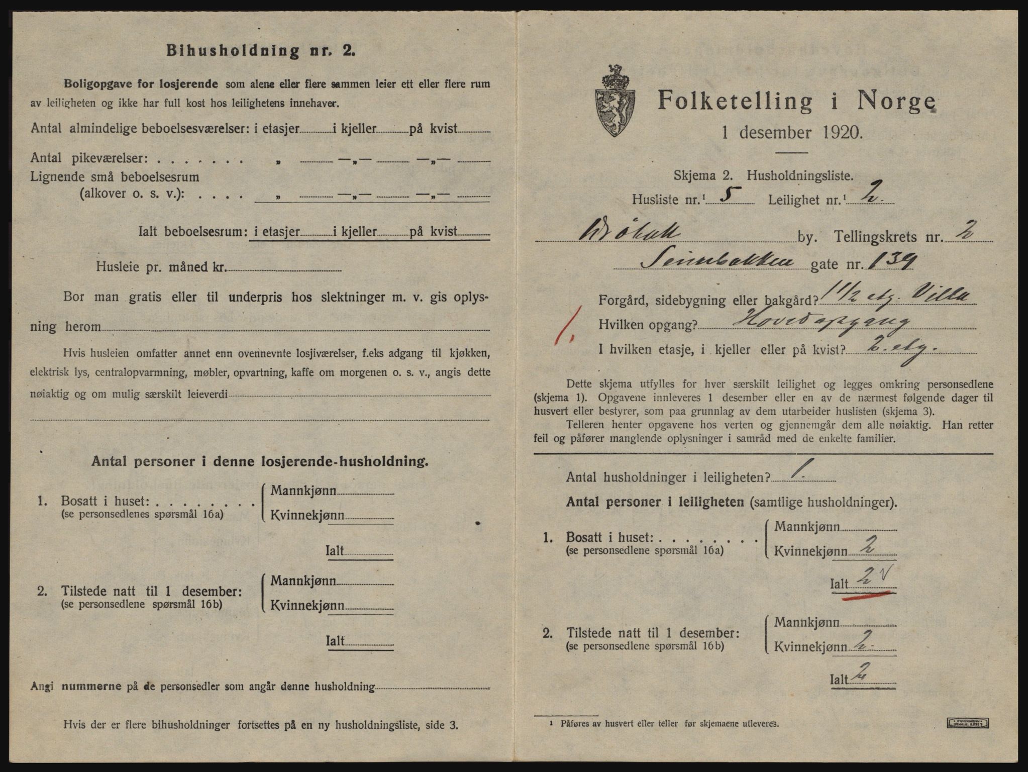 SAO, 1920 census for Drøbak, 1920, p. 941