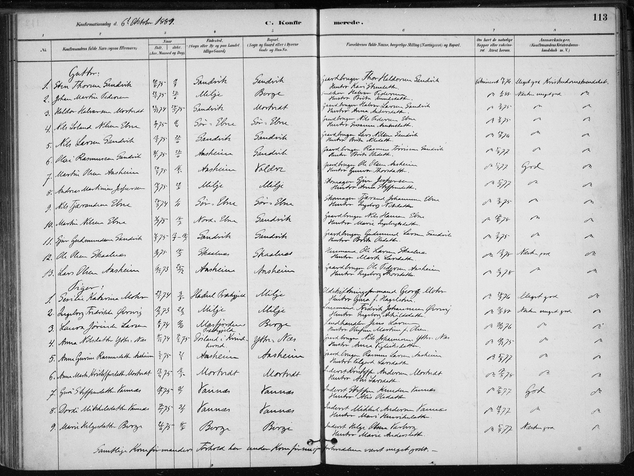 Skånevik sokneprestembete, SAB/A-77801/H/Haa: Parish register (official) no. B 1, 1879-1914, p. 113