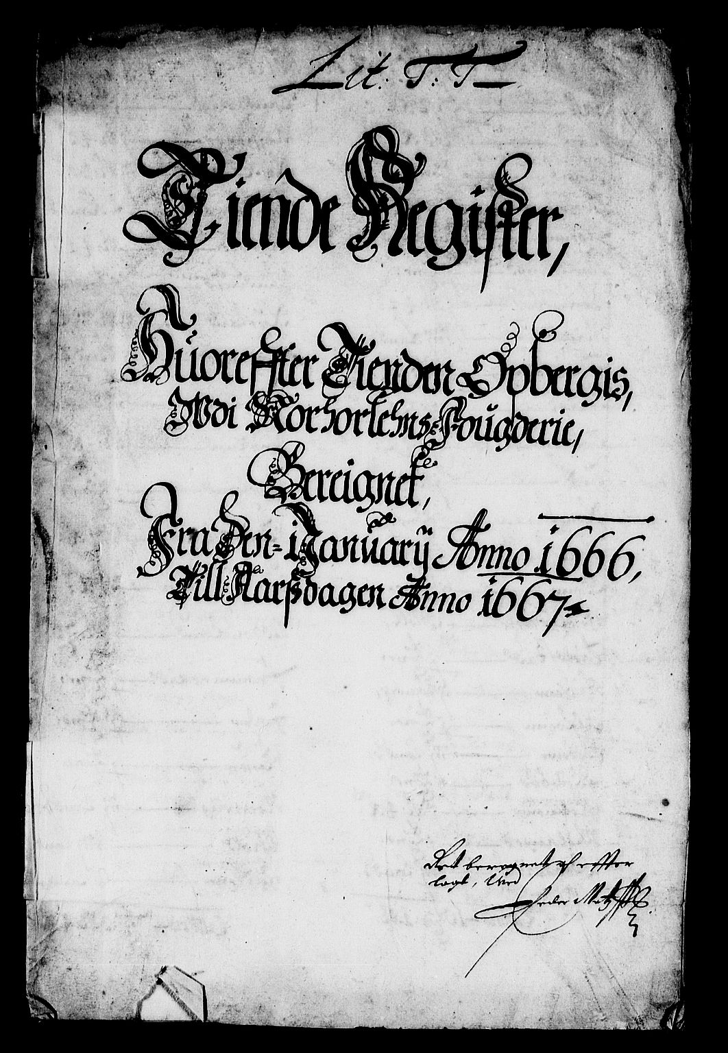 Rentekammeret inntil 1814, Reviderte regnskaper, Stiftamtstueregnskaper, Bergen stiftamt, AV/RA-EA-6043/R/Rc/L0022: Bergen stiftamt, 1666